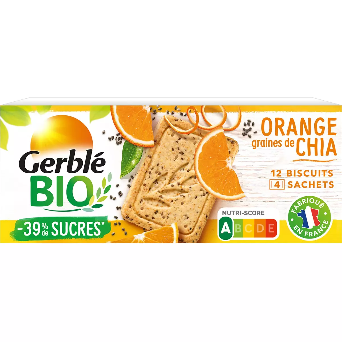 GERBLE BIO Sablés orange graines de chia 130g