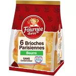 LA FOURNEE DOREE Brioches parisiennes au beurre 6 pièces 270g