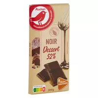 Chocolat noir 51% cacao à patisser LINDT DESSERT, Tablette de 200g