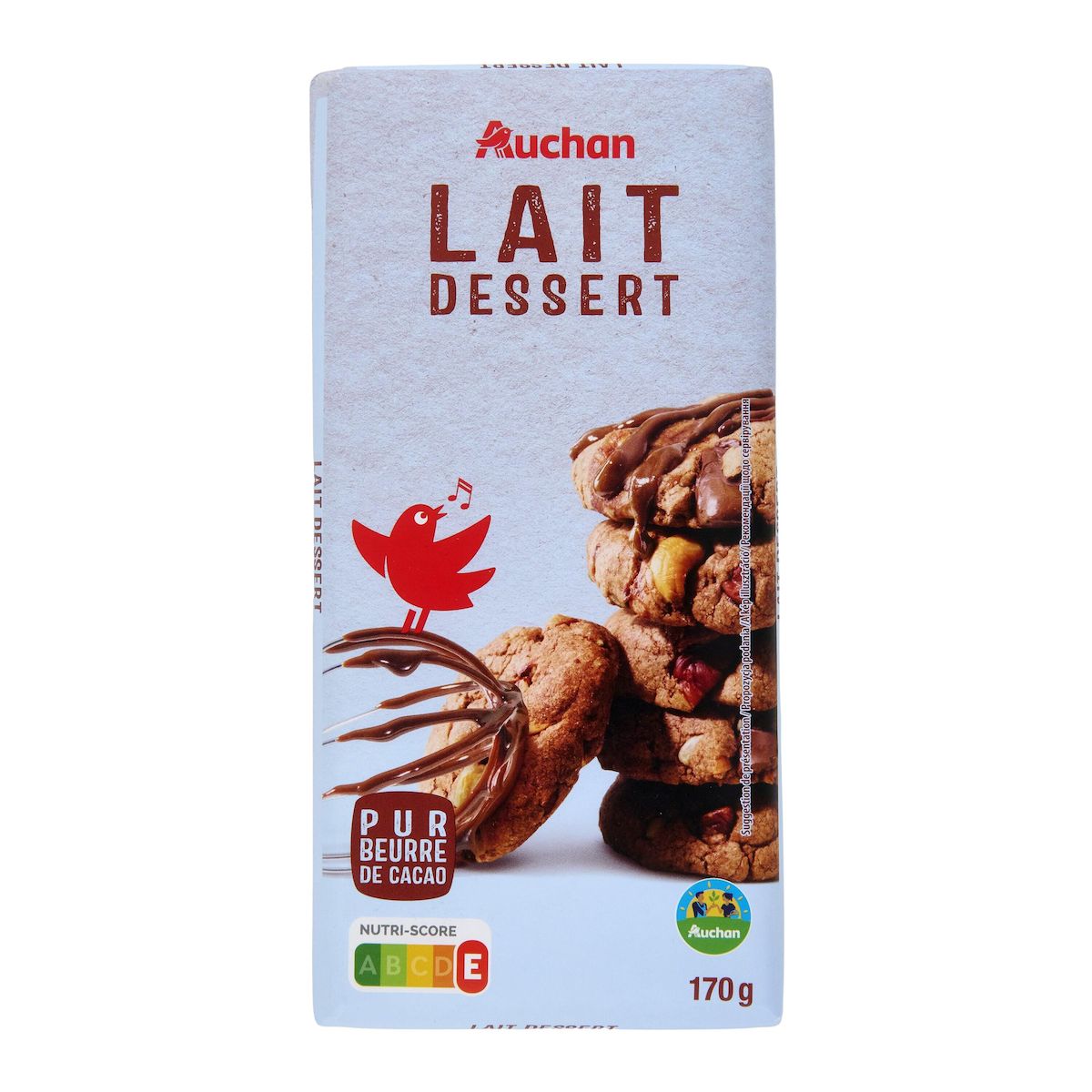 AUCHAN CULTIVONS LE BON Tablette de chocolat au lait pâtissier 1 pièce 170g