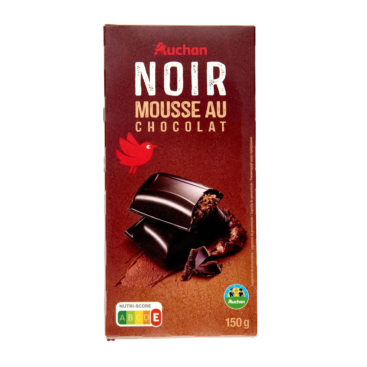AUCHAN CULTIVONS LE BON Tablette de chocolat noir mousse au chocolat 1 pièce 150g