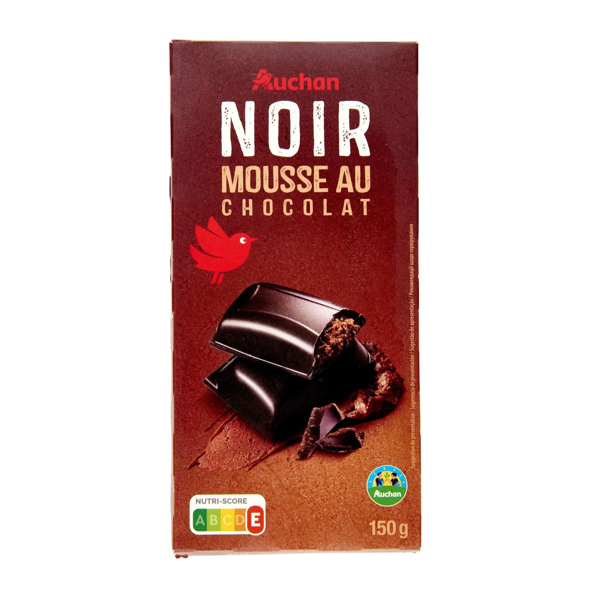 Voir la diapositive 3 : AUCHAN CULTIVONS LE BON Tablette de chocolat noir mousse au chocolat 1 pièce 150g