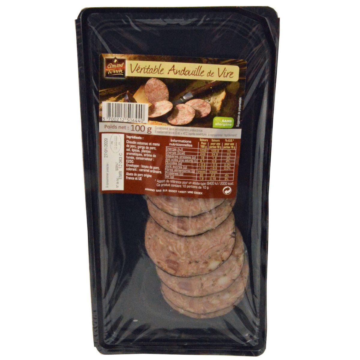 AMAND TERROIR Andouille de Vire tranché 100g