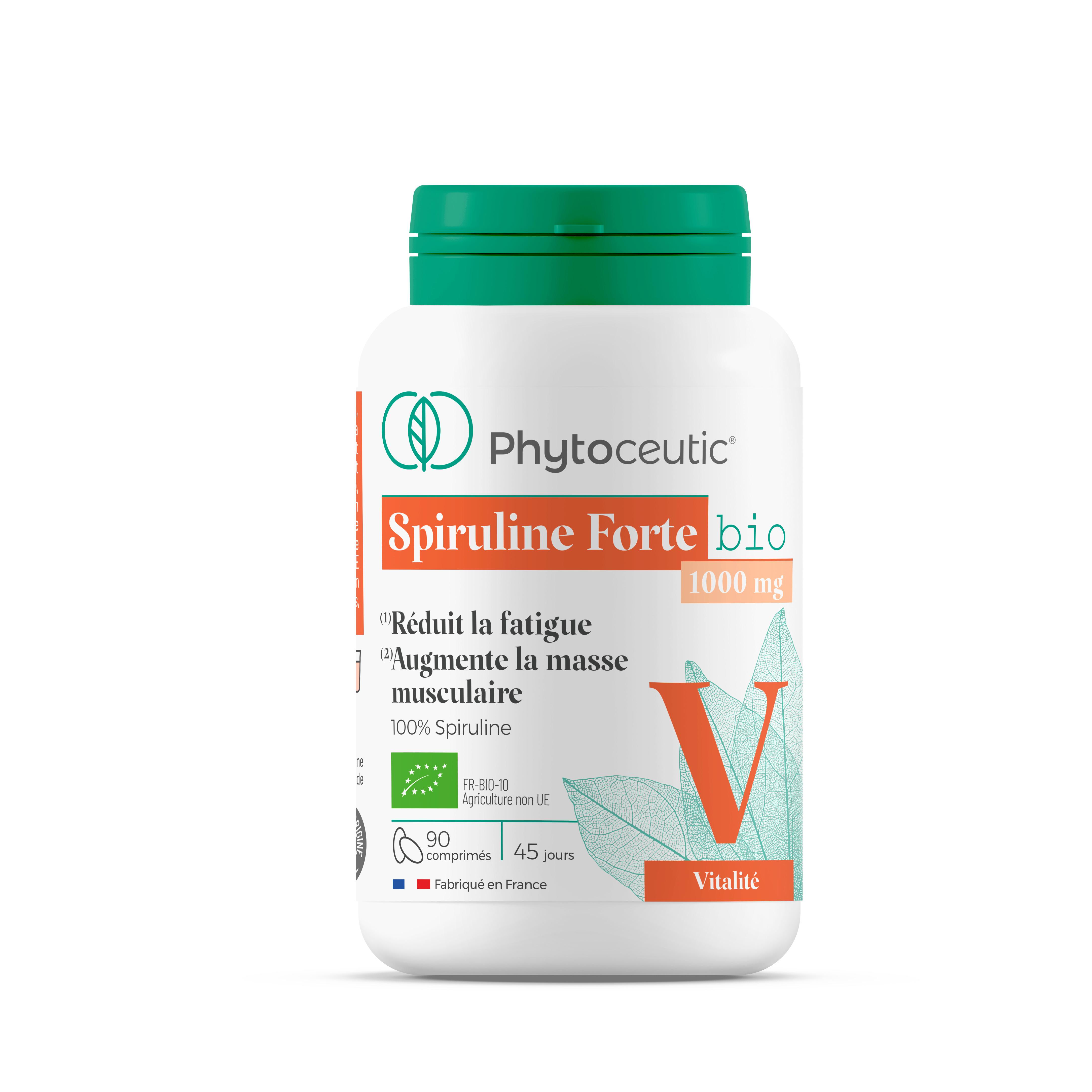 PHYTOCEUTIC Complément alimentaire spiruline forte 1000mg bio 90 comprimés