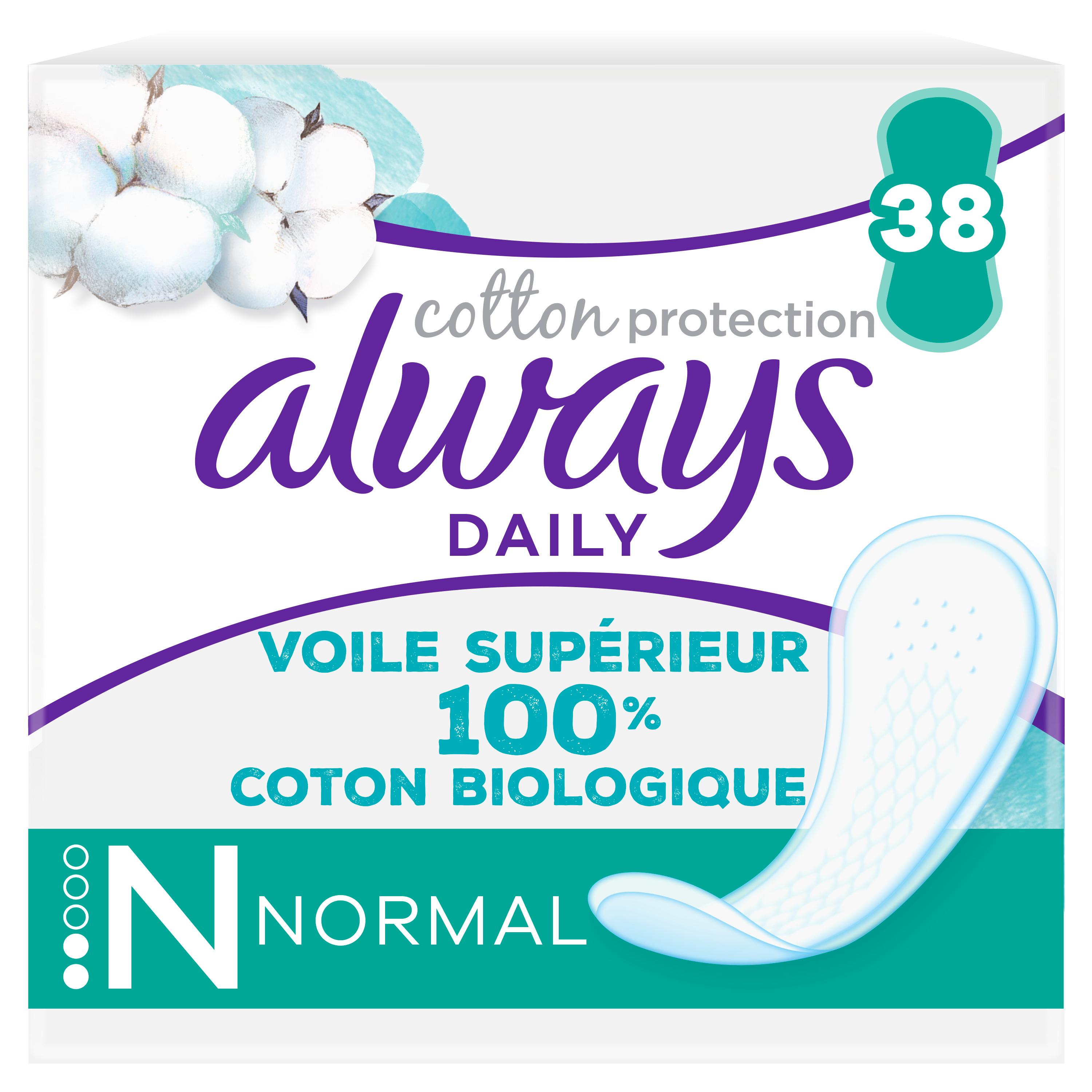 ALWAYS 100% Organic coton Protège slip normal 38 pièces