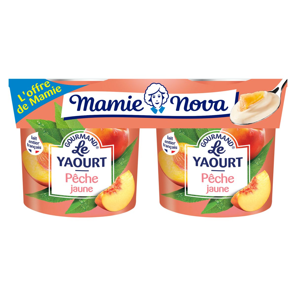 MAMIE NOVA Yaourt brassé à la pêche 2x150g
