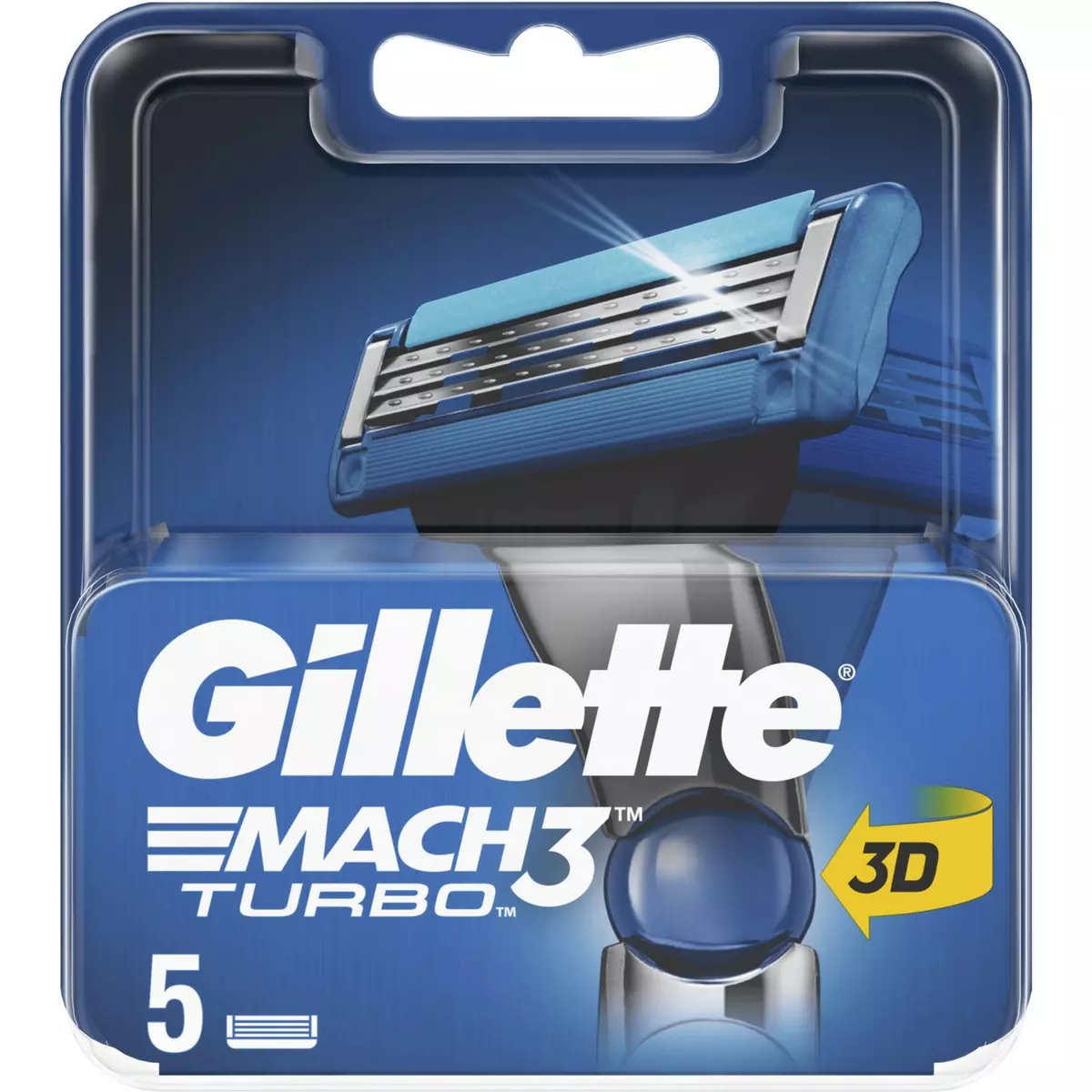 GILLETTE Mach 3 Turbo recharge lames de rasoir 5 recharges