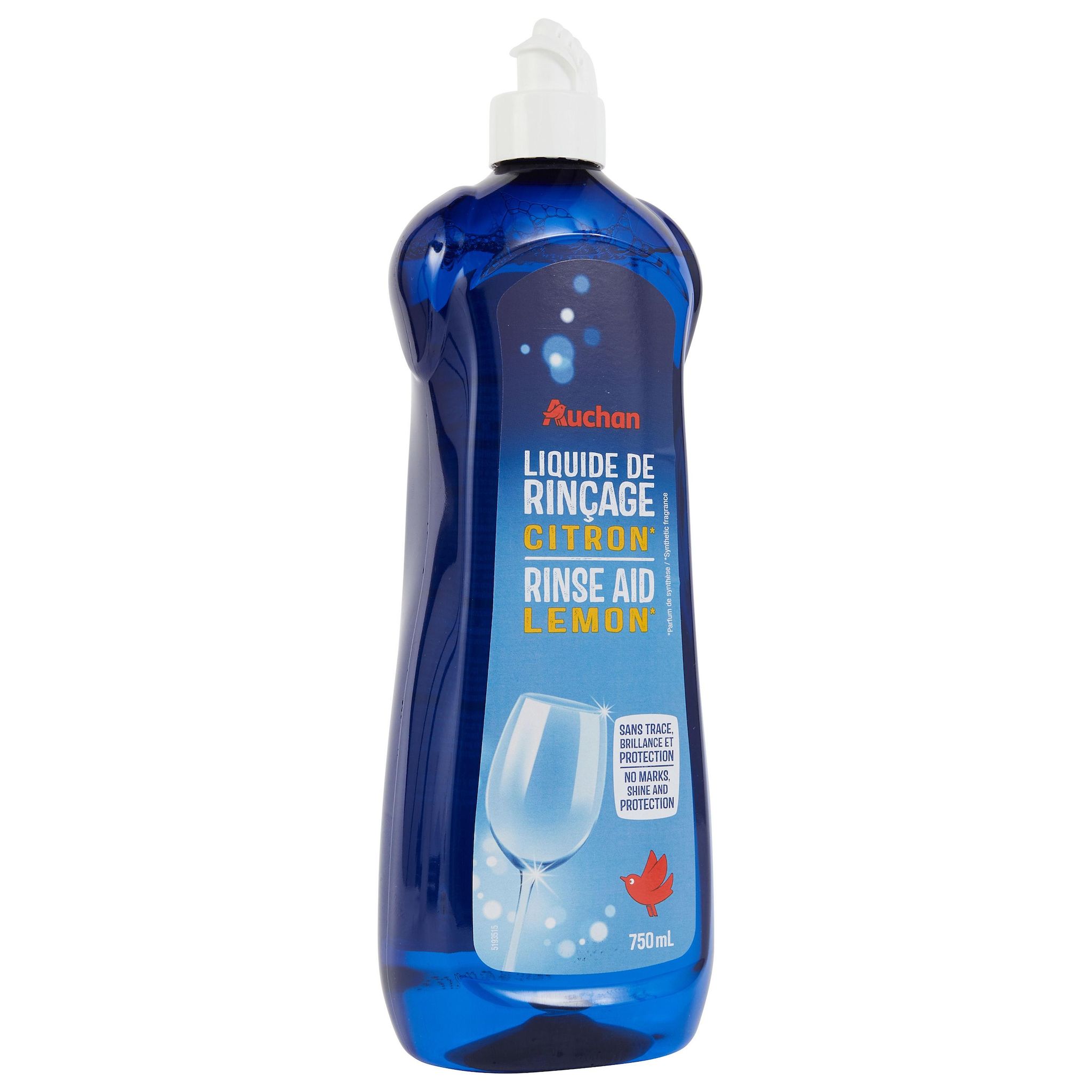 Voir la diapositive 2 : AUCHAN Liquide rinçage lave-vaisselle agrumes 750ml
