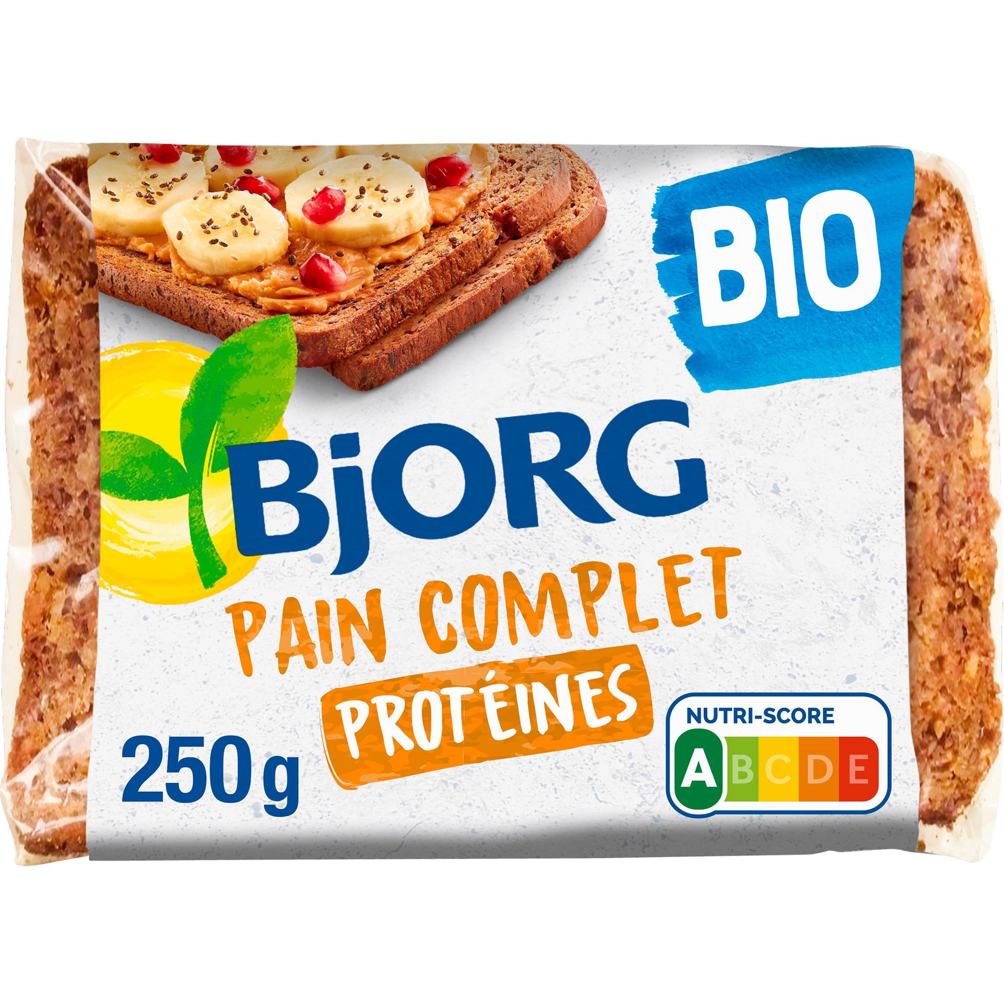 Voir la diapositive 2 : BJORG Pain complet protéinées bio 250g