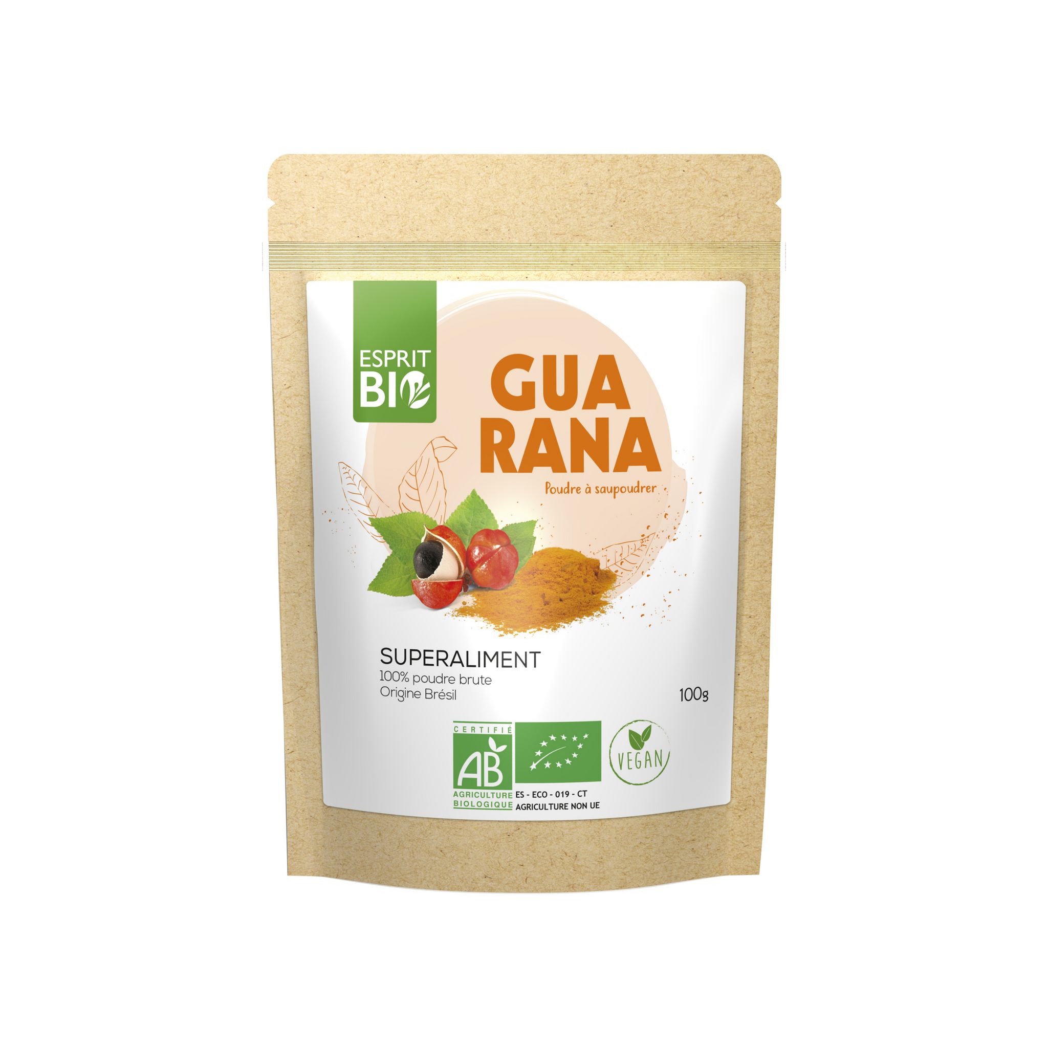 ESPRIT BIO Guarana poudre à saupoudrer bio 100g