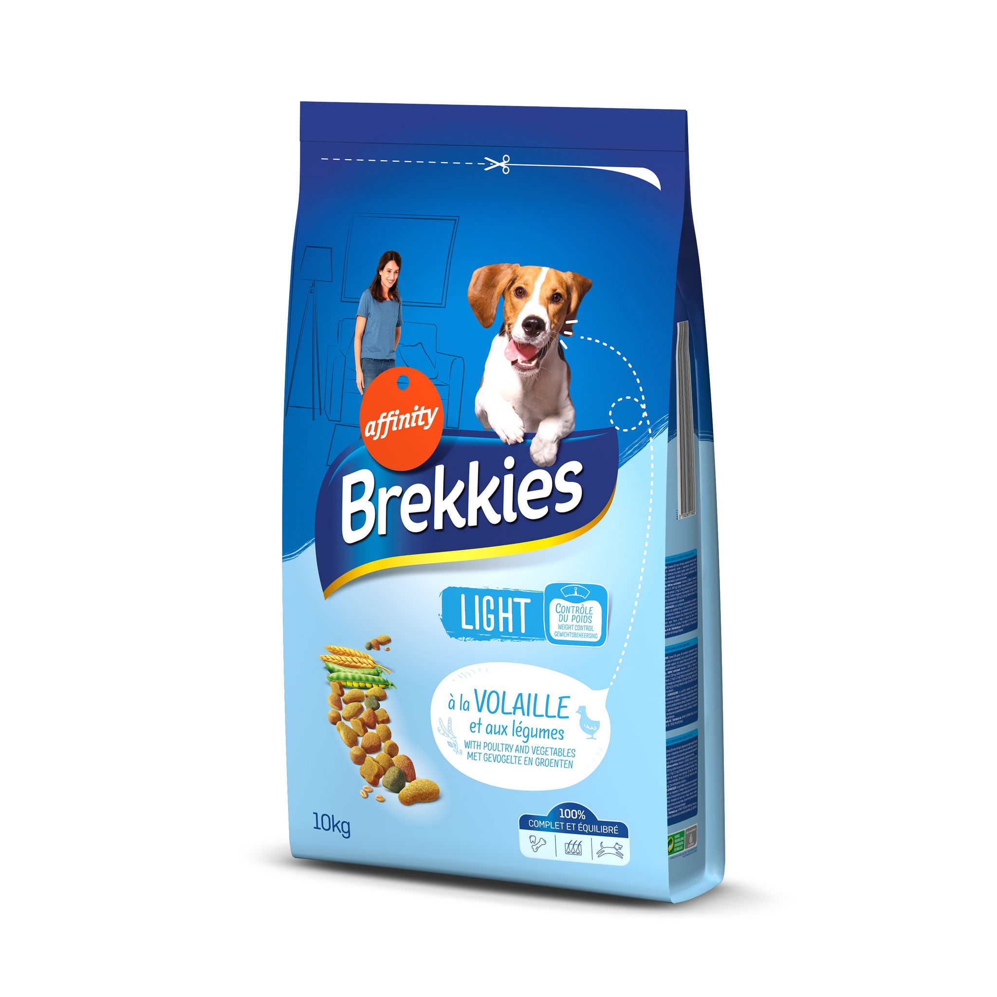 BREKKIES Croquettes Light à La Volaille Et Au Légumes Pour Chien 10kg ...