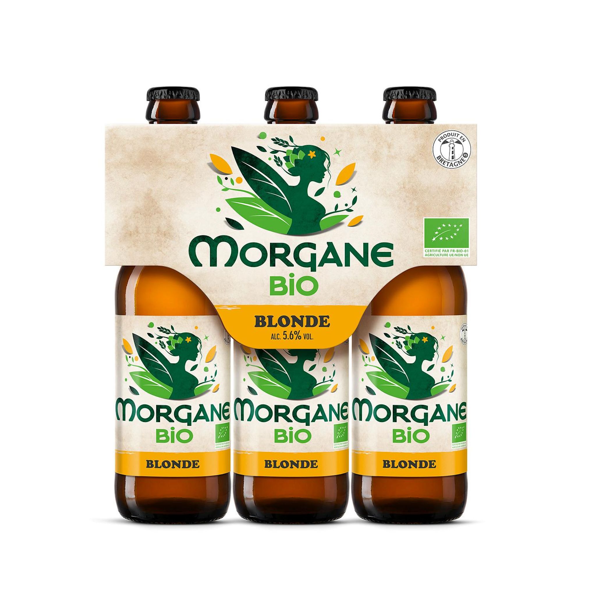 LANCELOT Bière blonde bio Morgane 5.6% bouteilles 3x33cl