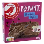 AUCHAN Brownie chocolat pépites sans huile de palme Environ 6 parts 285g