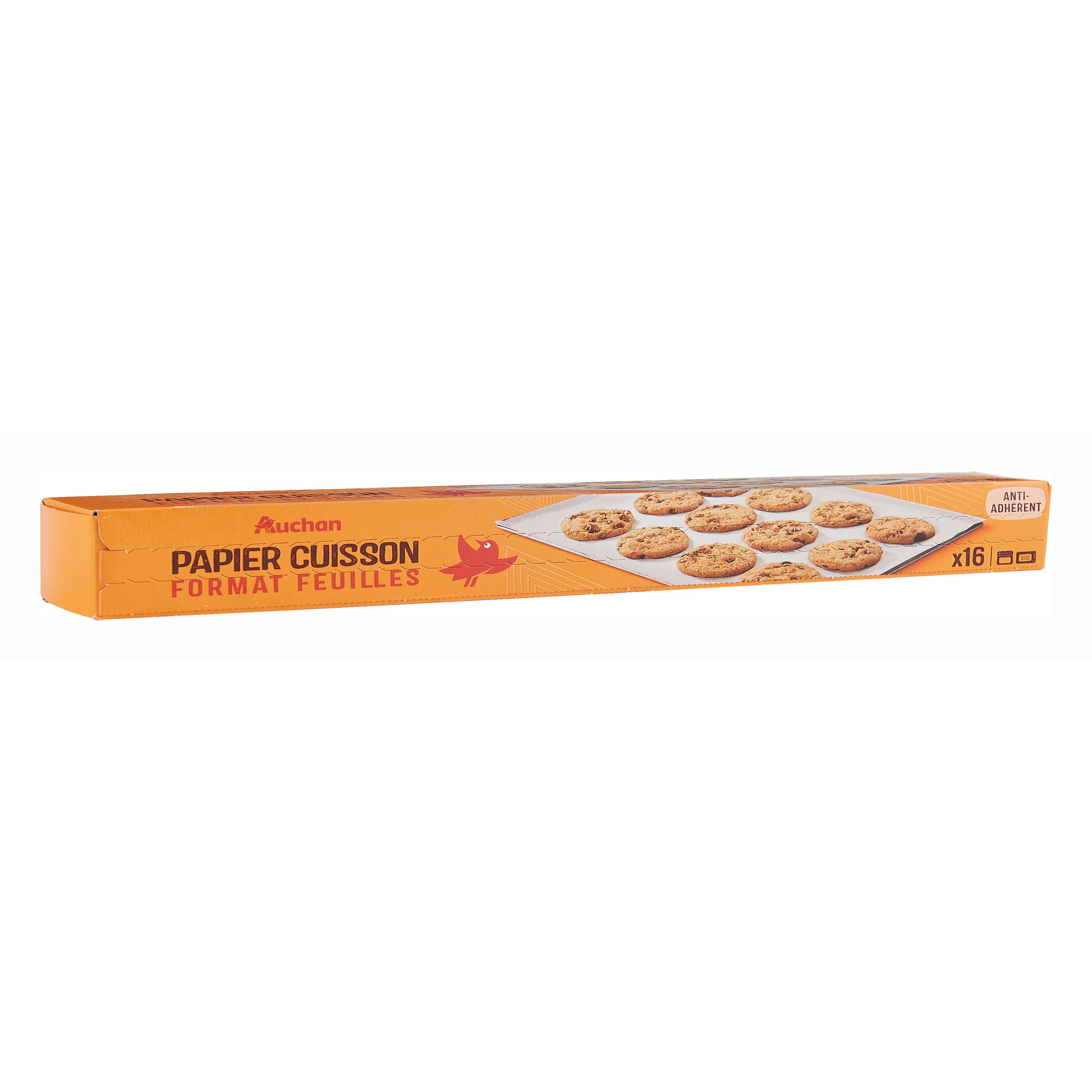 Voir la diapositive 3 : AUCHAN Papier cuisson en feuilles non adhérent 16 feuilles