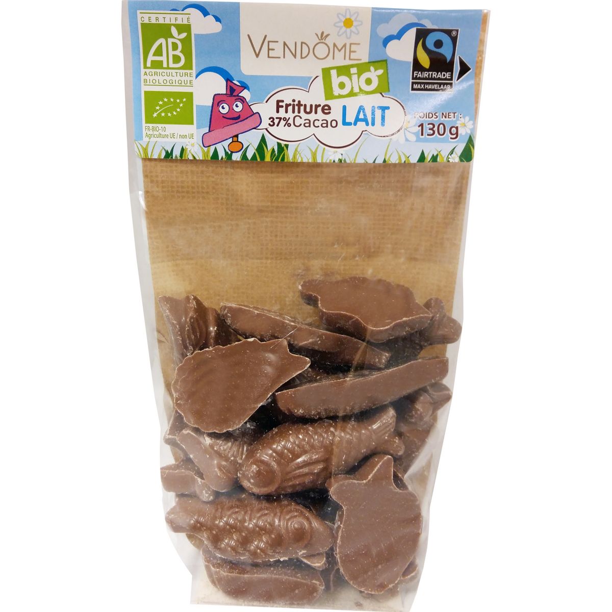 VENDOME Friture au chocolat au lait bio 130g