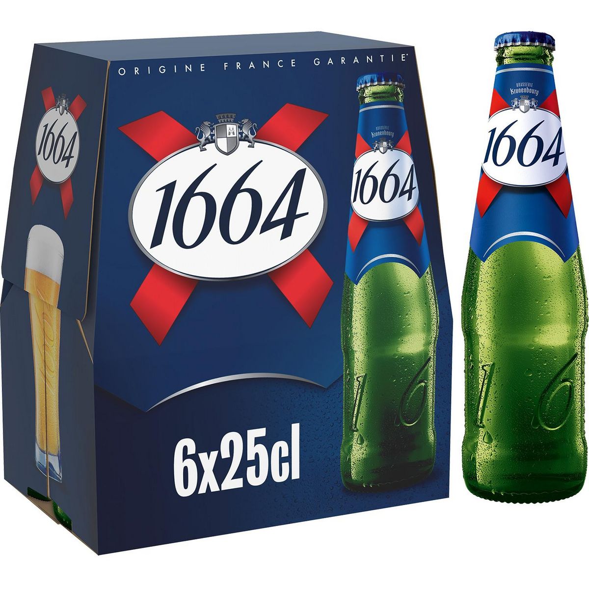 1664 Bière blonde 5,5% pack bouteilles 6x25cl