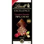 LINDT Excellence Tablette chocolat noir 70% cacao framboise noisettes 100g