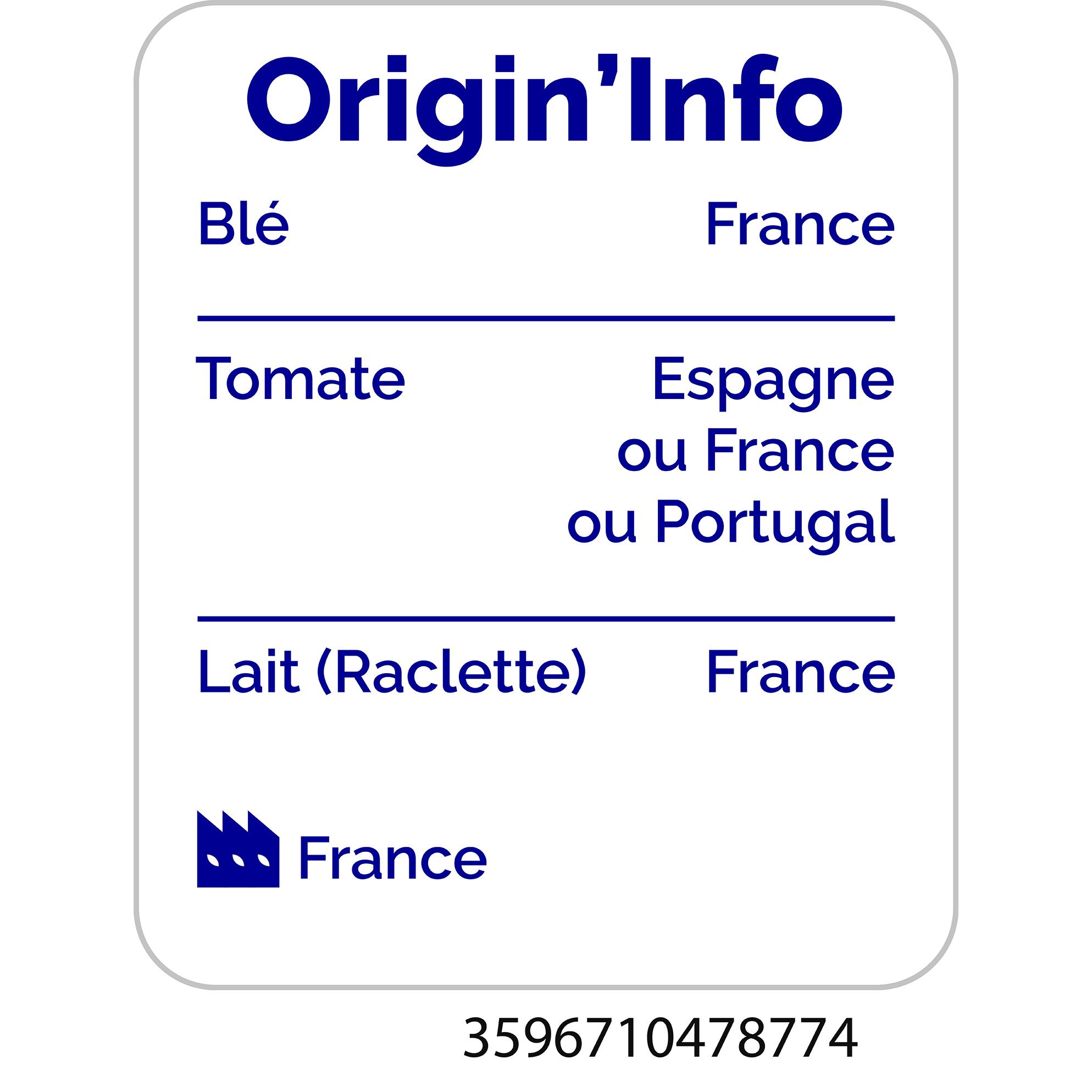 Voir la diapositive 3 : AUCHAN Pizzas raclette lardons fumés 3 parts 450g