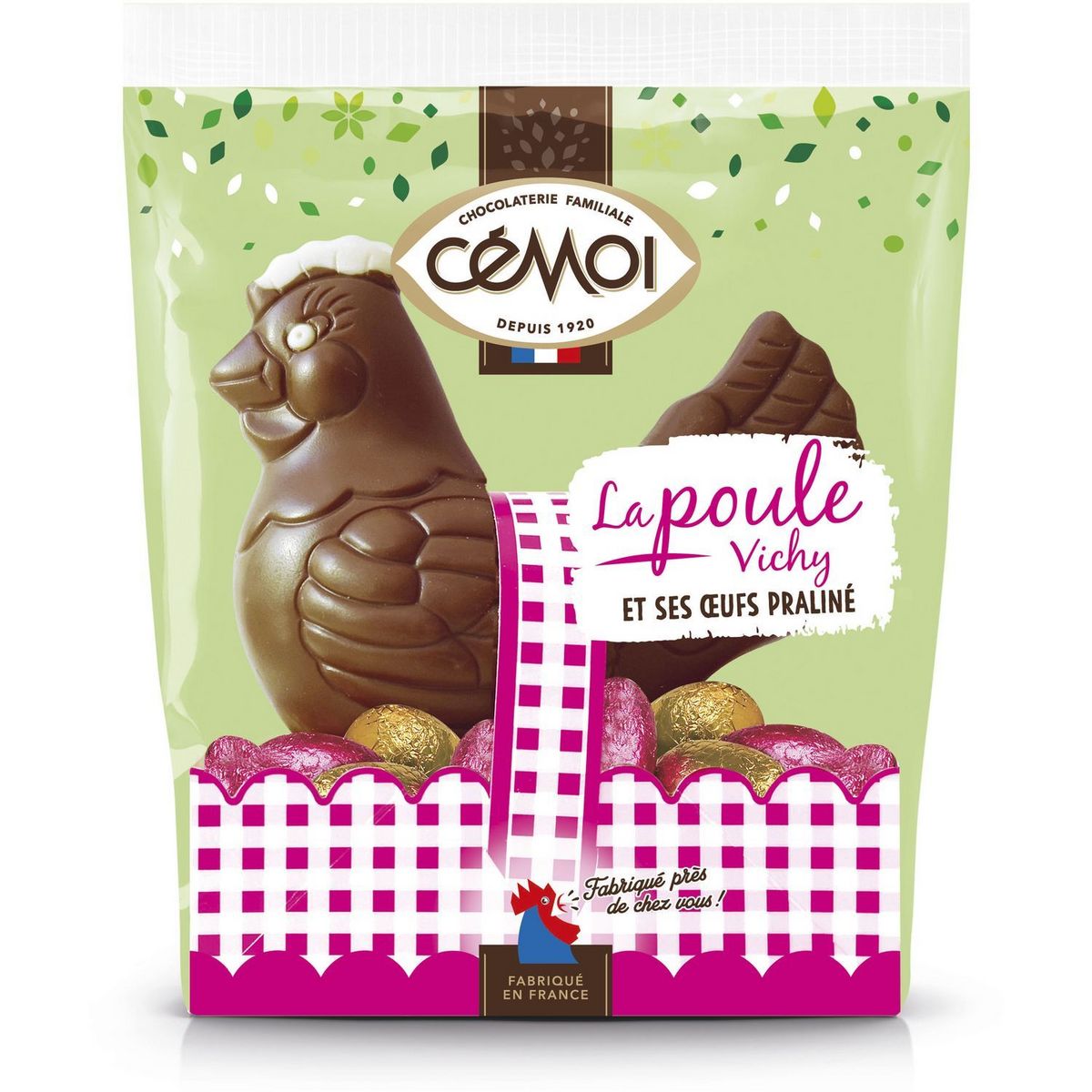 CEMOI La Poule Vichy et ses oeufs praliné 154g