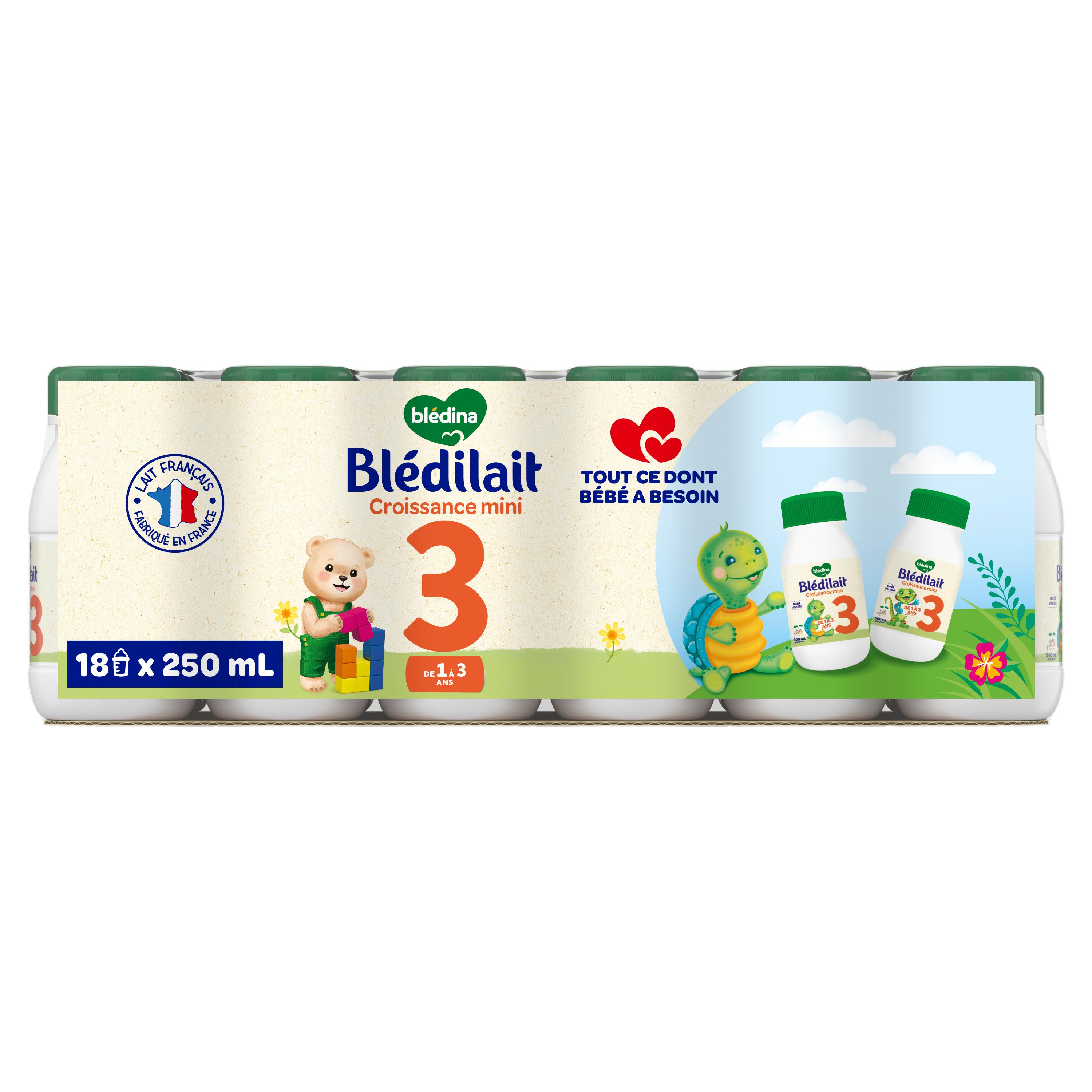 BLEDINA Blédilait 3 lait de croissance liquide de 12 mois à 3 ans 18x25cl