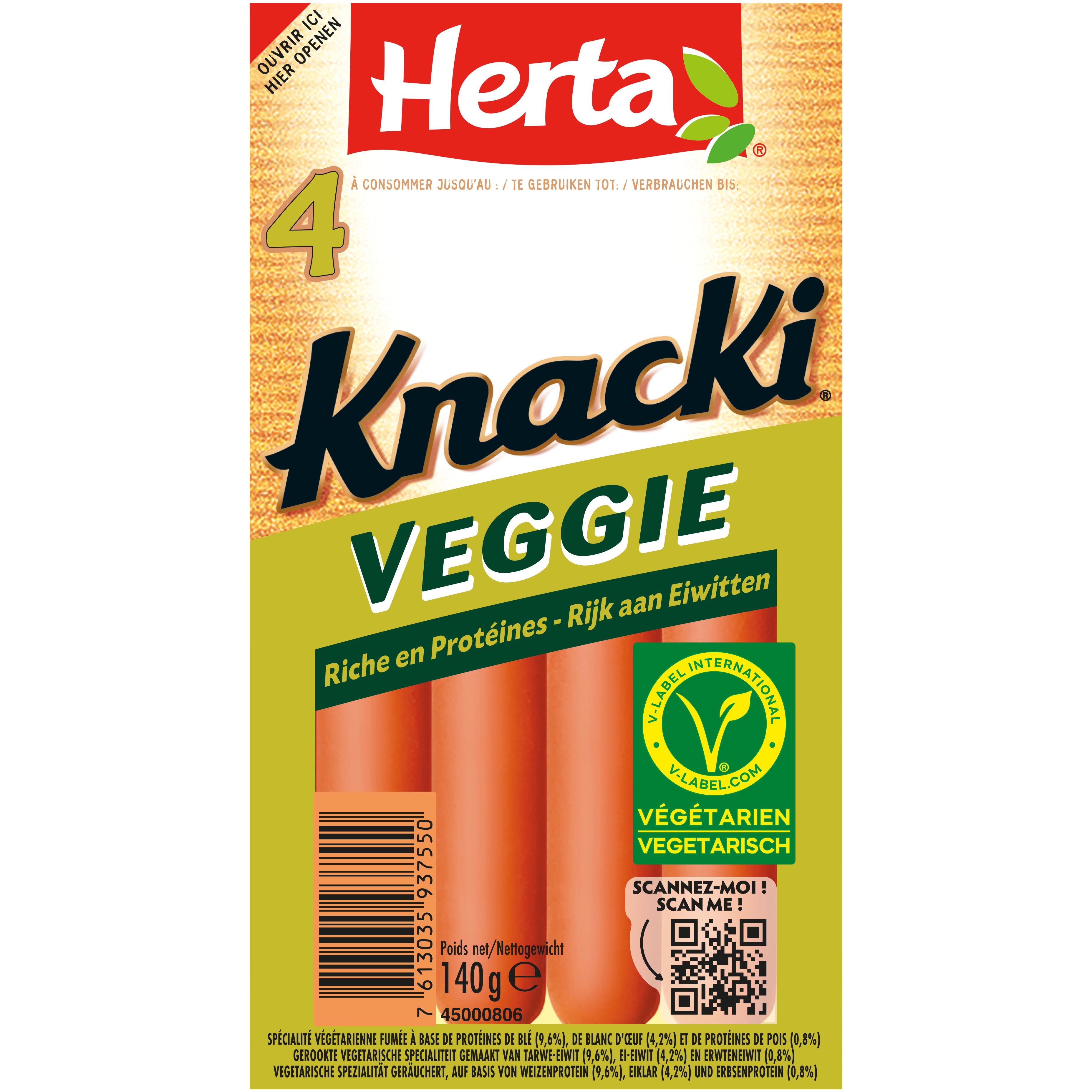 HERTA Knacki végétale 4 pièces 140g