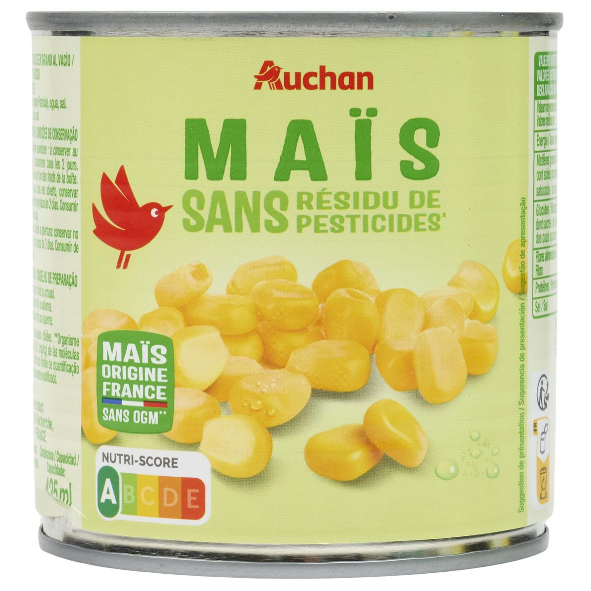 AUCHAN Maïs sans résidu de pesticides 285g