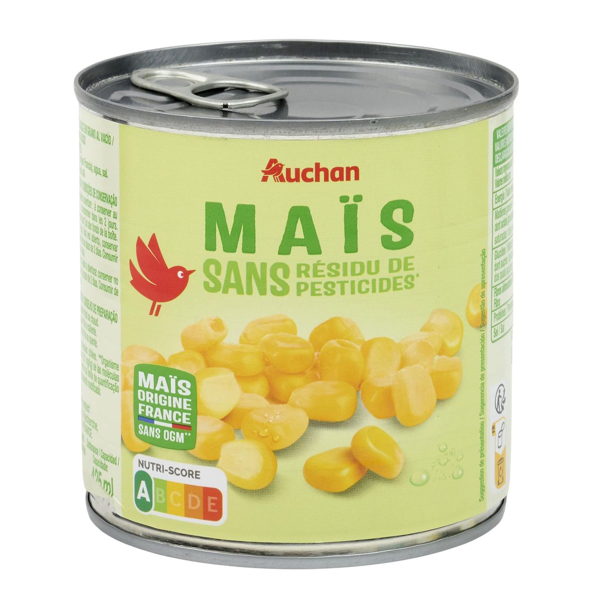 AUCHAN Maïs sans résidu de pesticides 285g