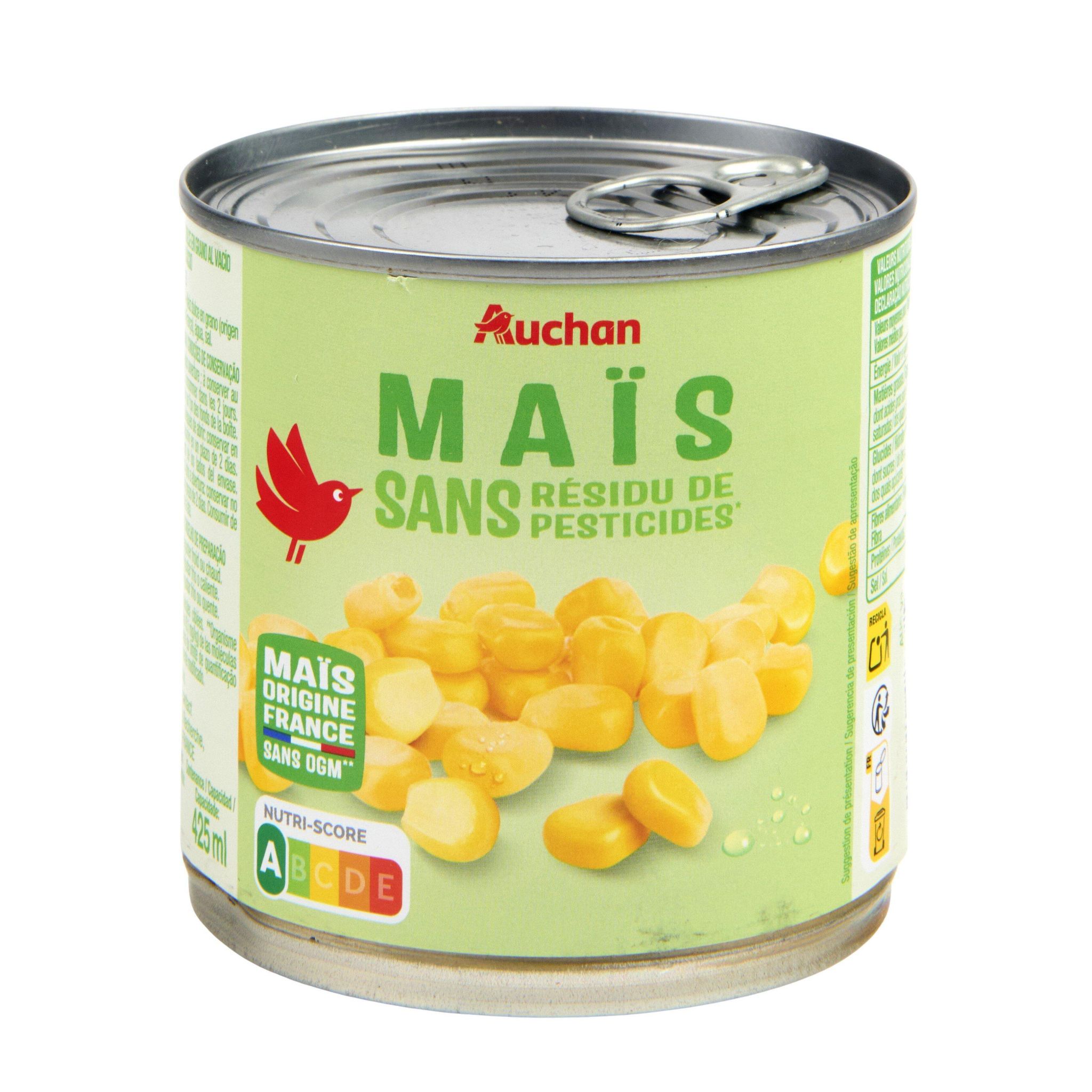 Voir la diapositive 4 : AUCHAN Maïs sans résidu de pesticides 285g
