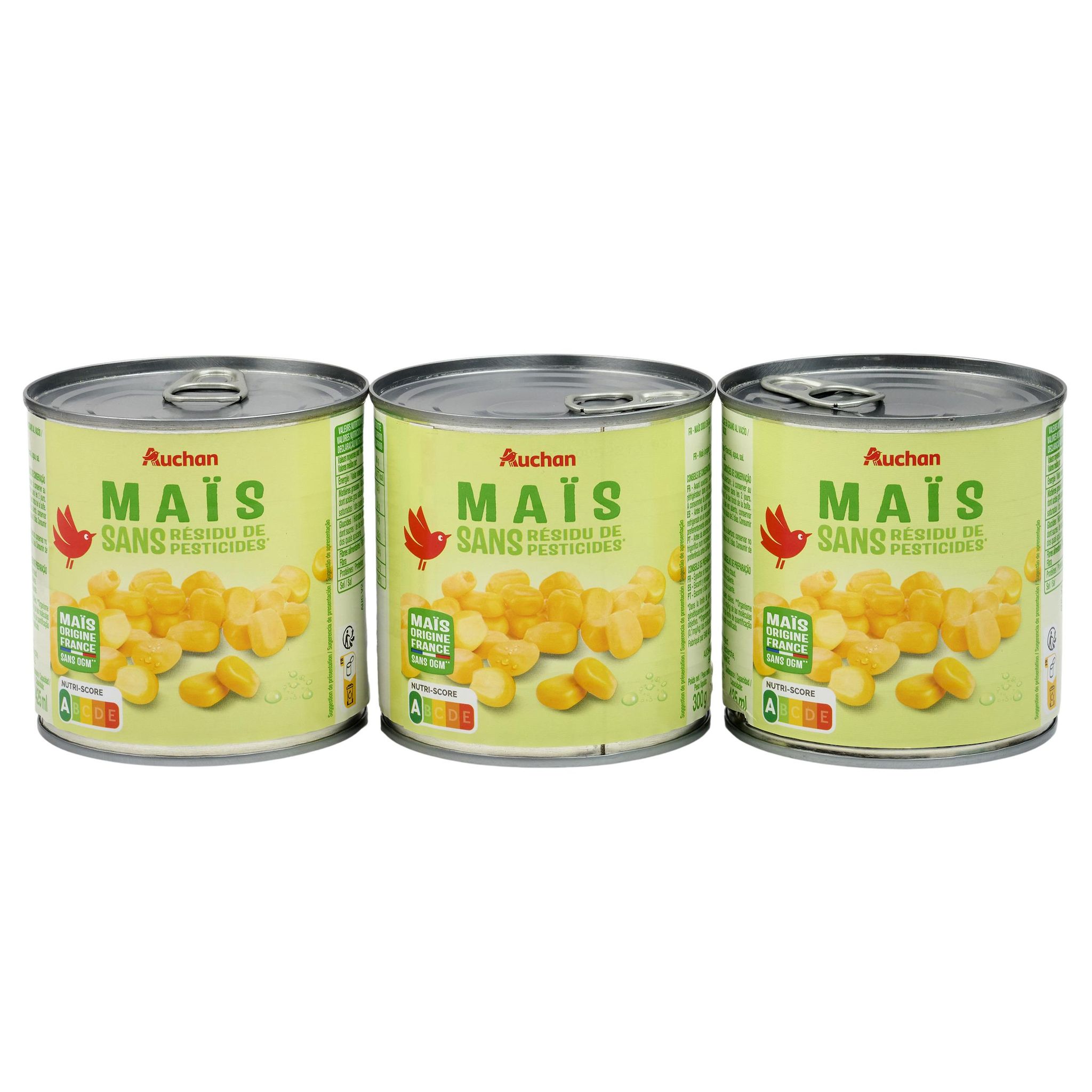 Voir la diapositive 2 : AUCHAN Maïs sans résidu de pesticides 3x285g