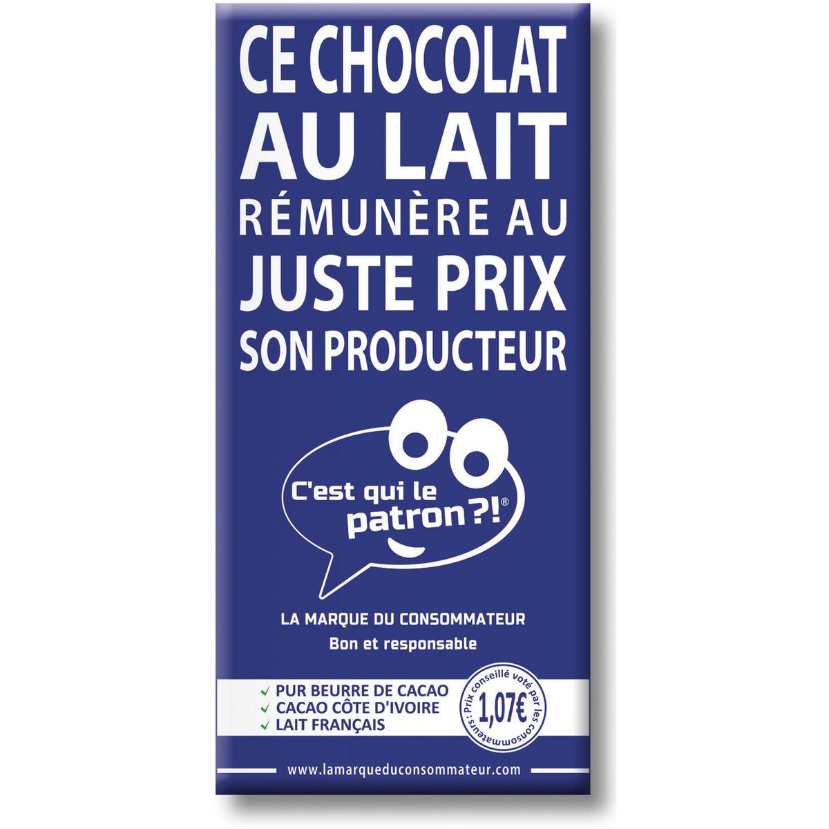 C'EST QUI LE PATRON ?! Tablette de chocolat au lait 1 pièce 100g