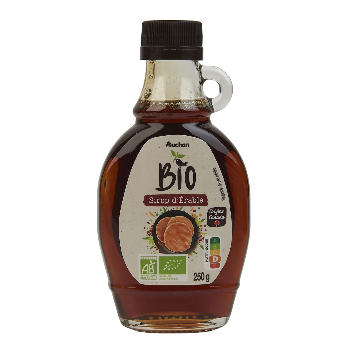 AUCHAN BIO Sirop d'érable bio origine Canada 250g