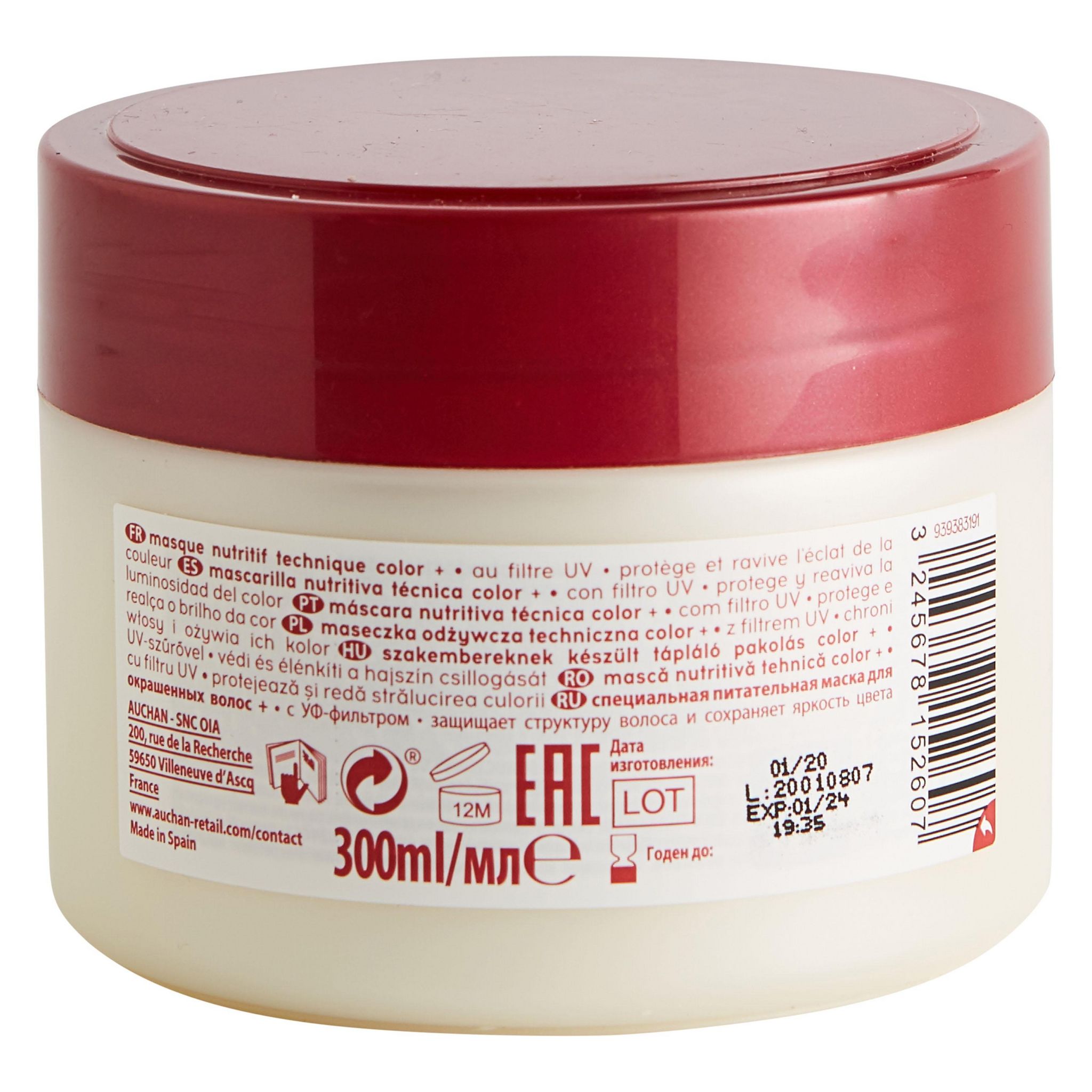 Voir la diapositive 2 : COSMIA Color Technique+ Masque nutritif au filtre uv pour cheveux colorés 300ml