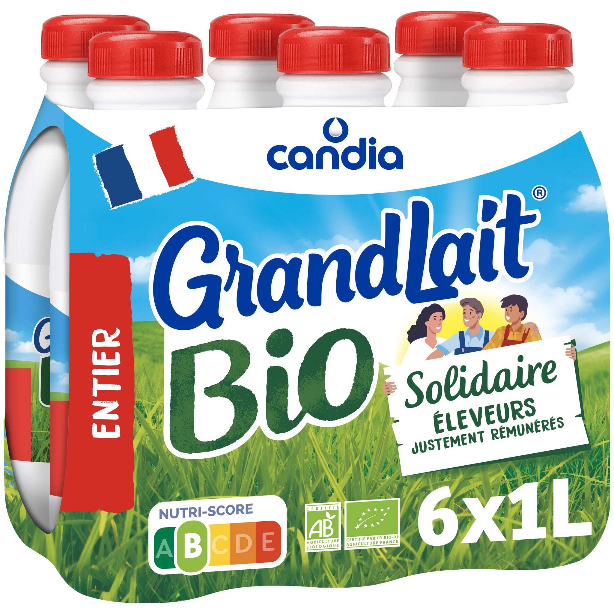 CANDIA Grandlait Lait entier bio 6x1l
