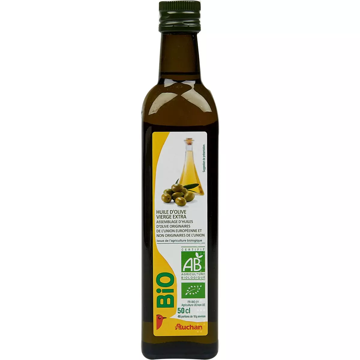 AUCHAN BIO Huile d'olive extra vierge 50cl
