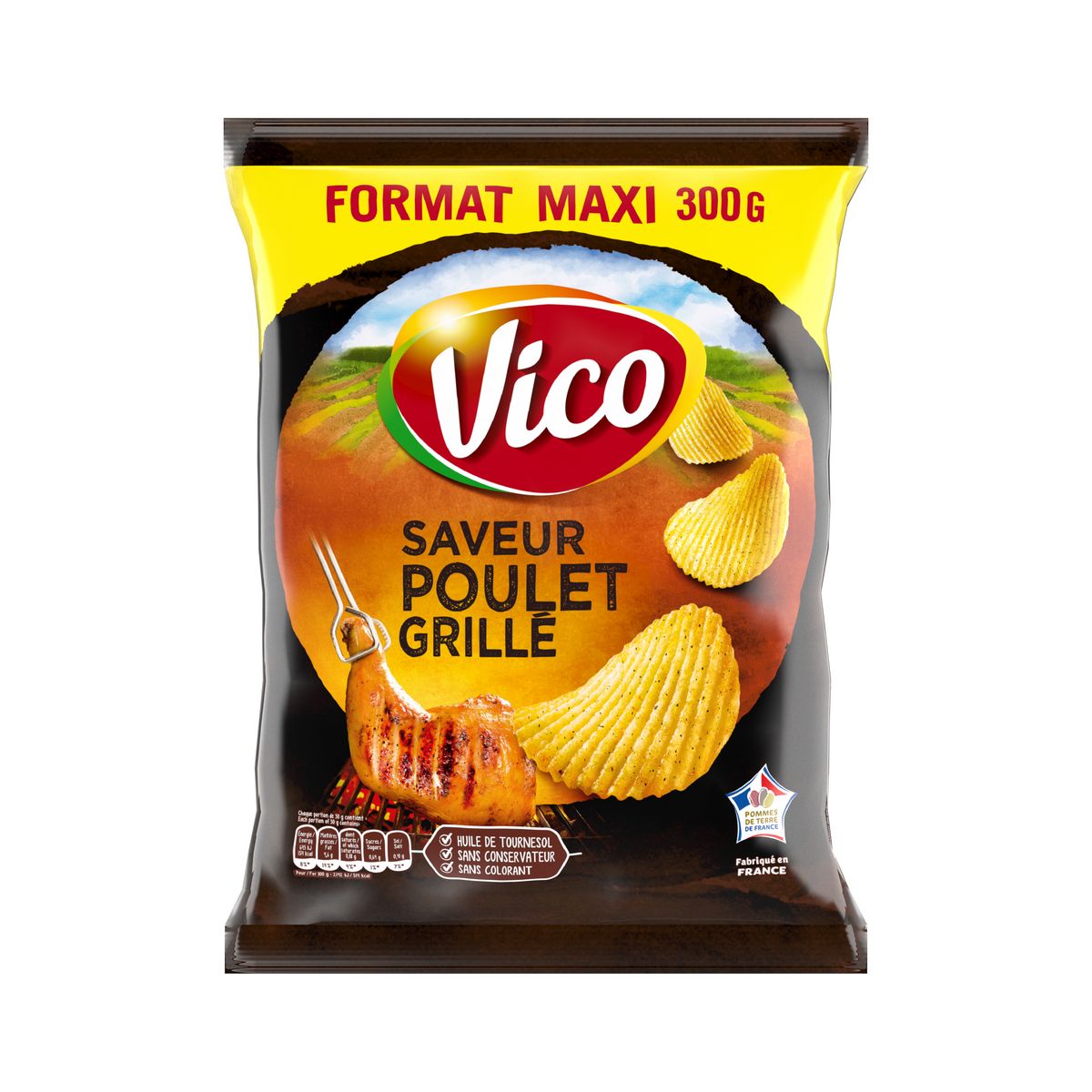 VICO Chips ondulées saveur poulet grillé 300g