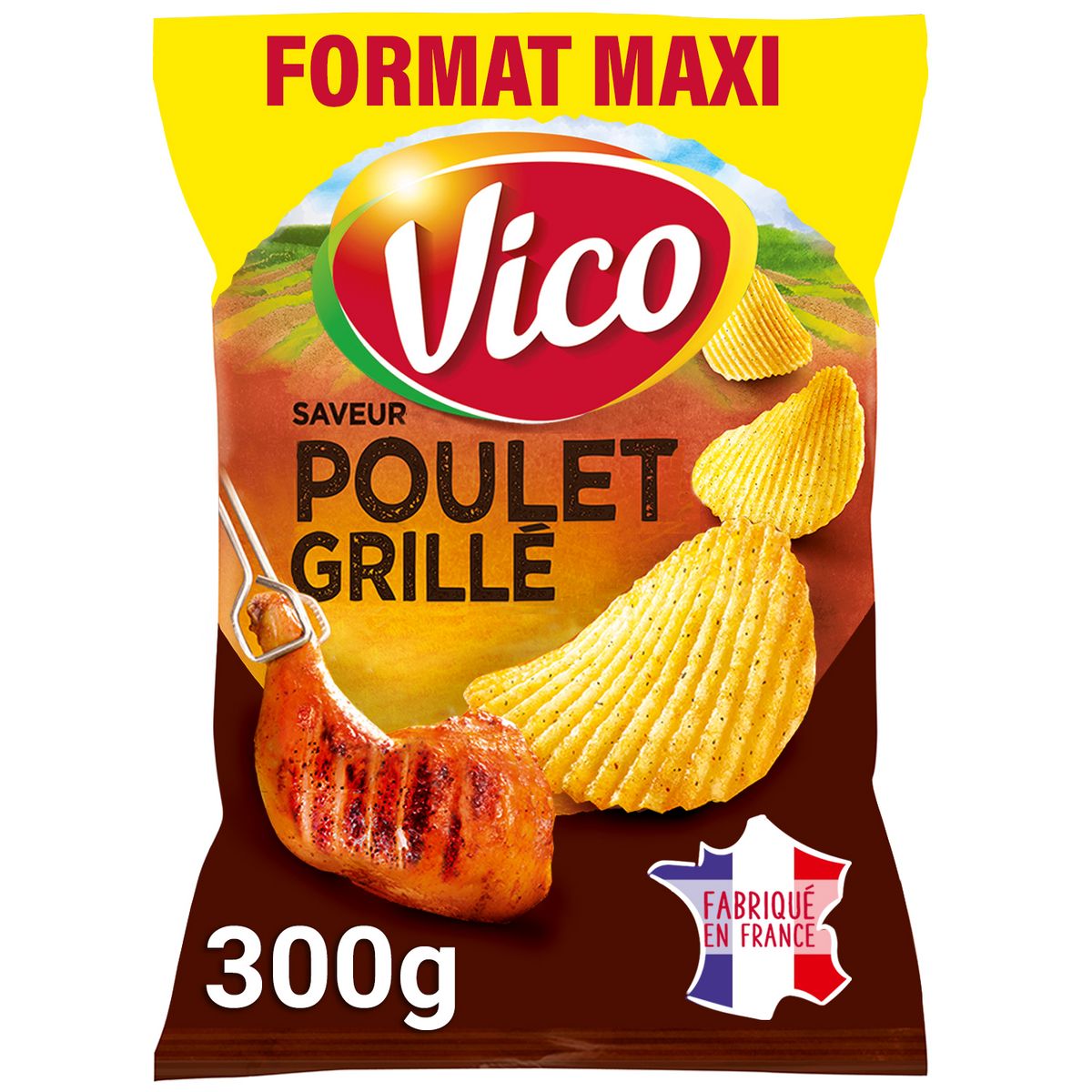 VICO Chips ondulées saveur poulet grillé 300g