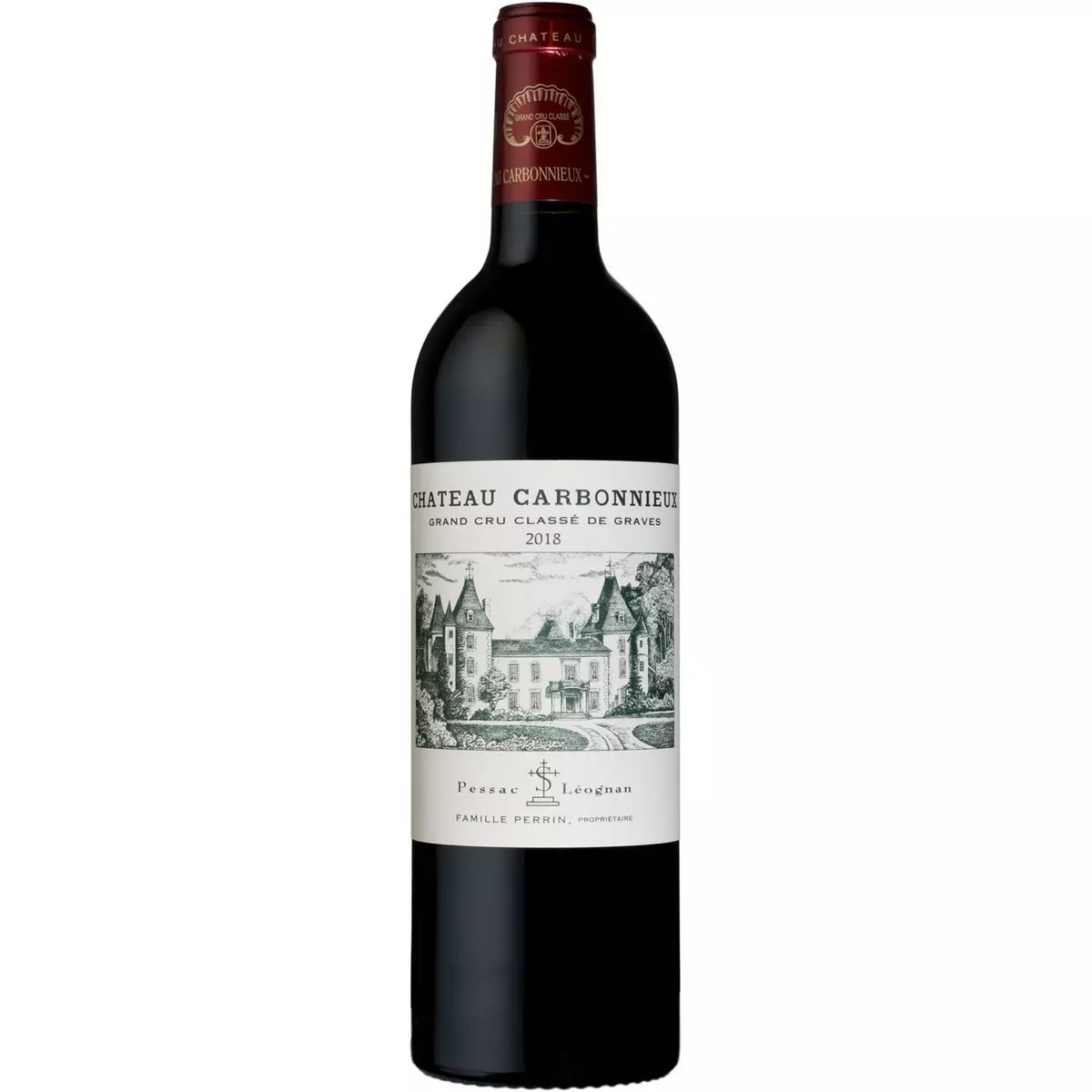 Vin rouge AOP Pessac-Léognan Château Carbonnieux grand cru classé de Graves 2018 75cl