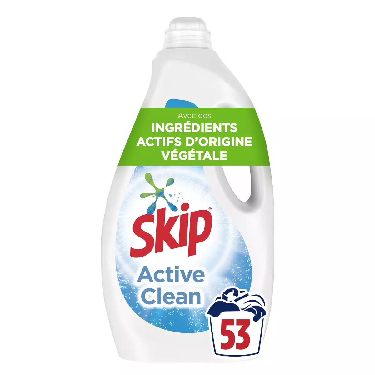 SKIP Lessive liquide active clean 53 lavages 2,65l pas cher 