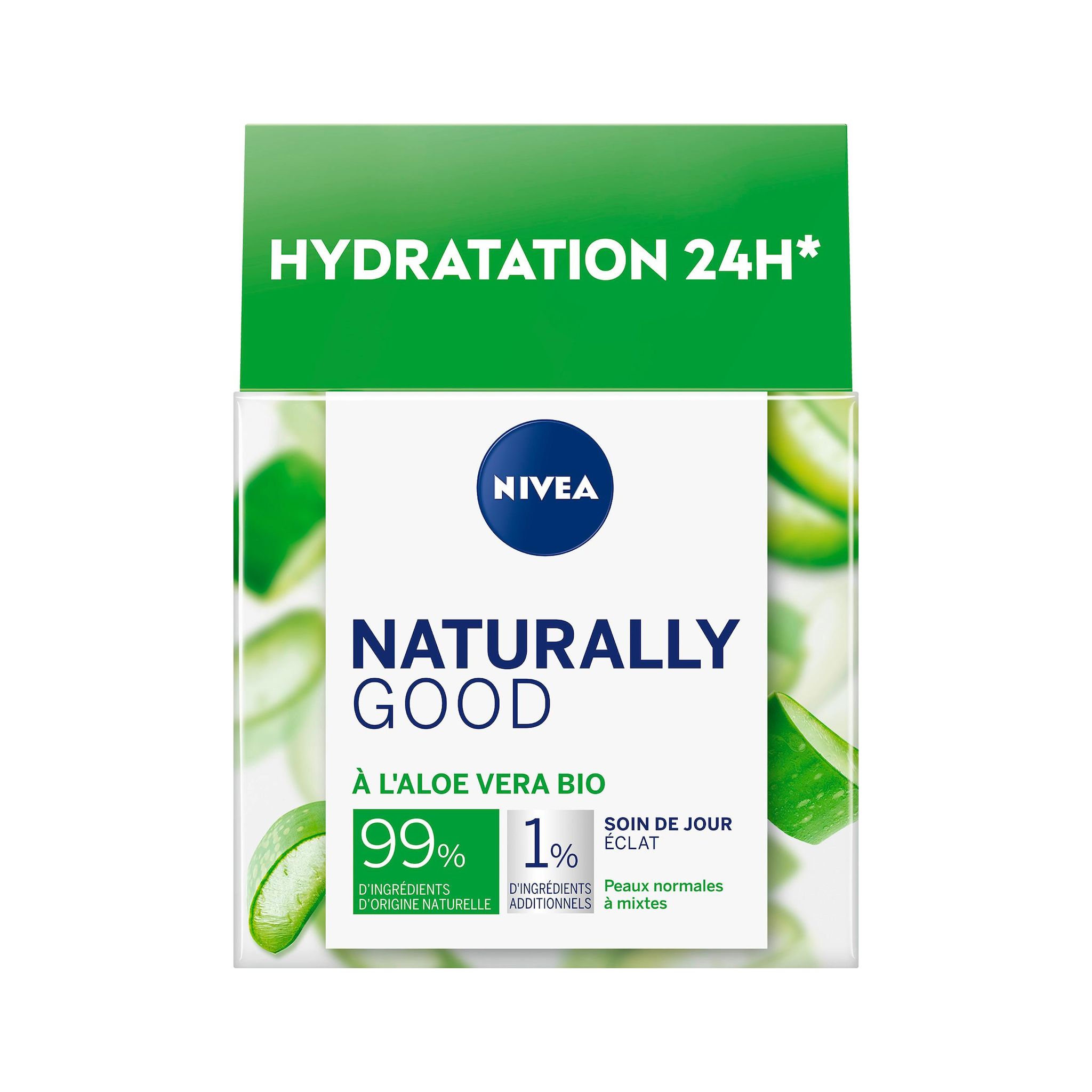 Voir la diapositive 2 : NIVEA Soin de jour éclat à l'aloe vera bio 50ml