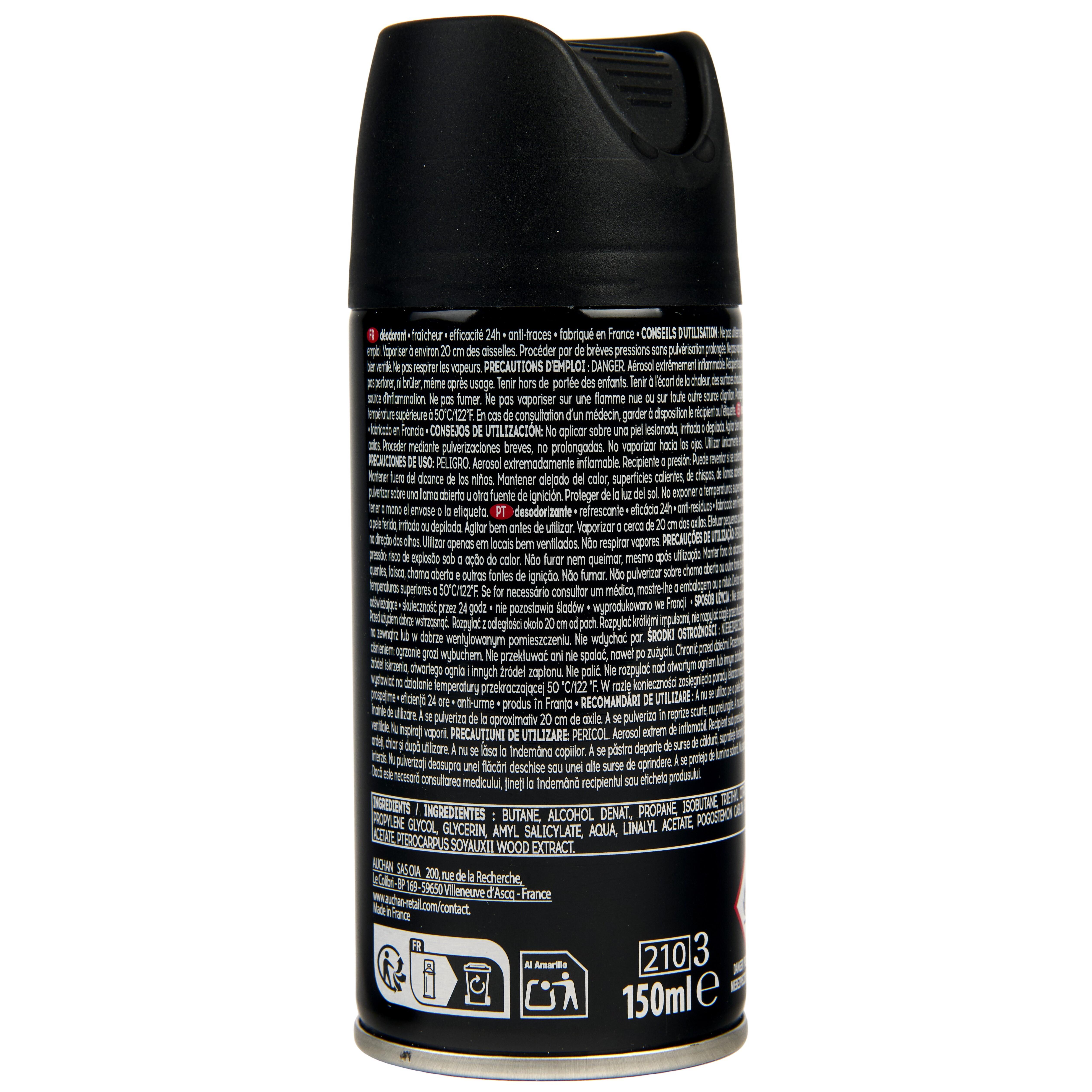 Voir la diapositive 2 : COSMIA MEN Déodorant spray homme fraîcheur 24h anti-traces 150ml