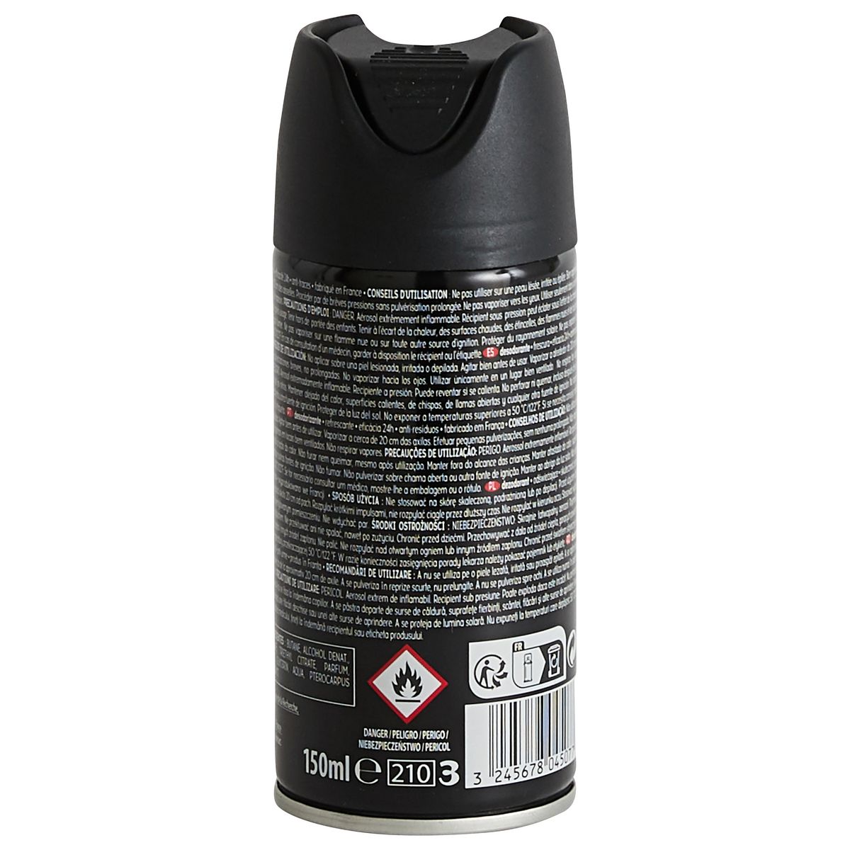 COSMIA MEN Déodorant spray homme fraîcheur 24h anti-traces 150ml