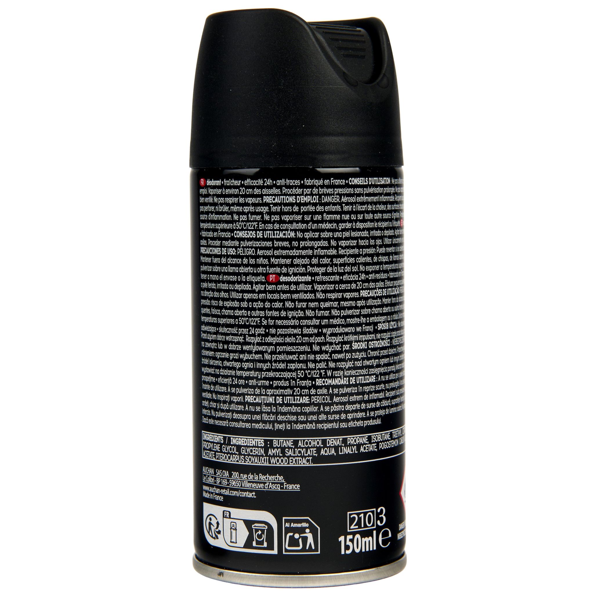 Voir la diapositive 4 : COSMIA MEN Déodorant spray homme fraîcheur 24h anti-traces 150ml
