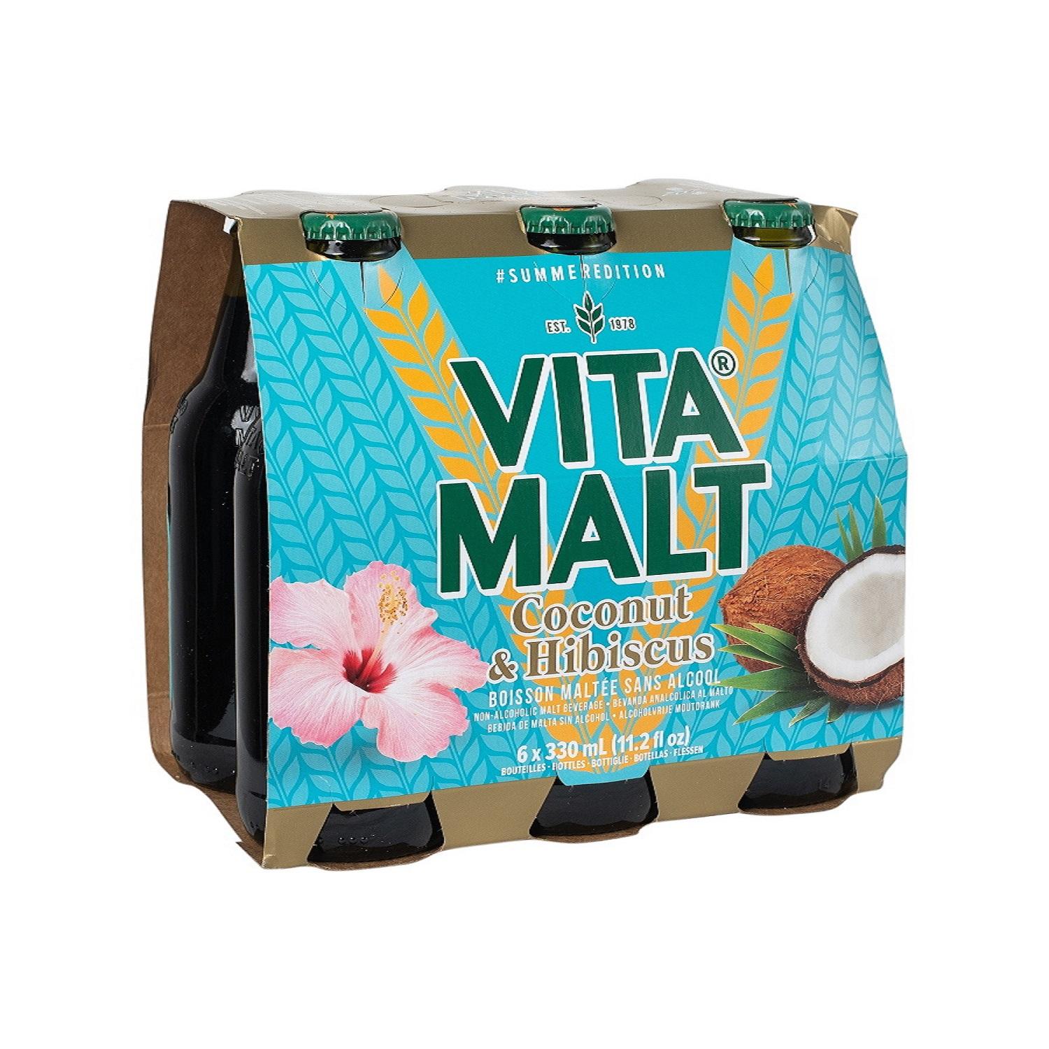 VITAMALT Pack coco hibiscus en bouteille 6 bouteilles 1.98l