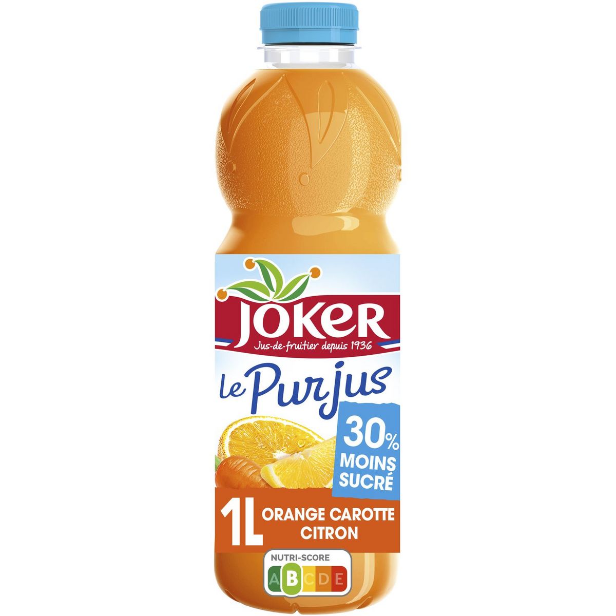 JOKER Le pur jus orange carotte citron 30% moins sucré 1l