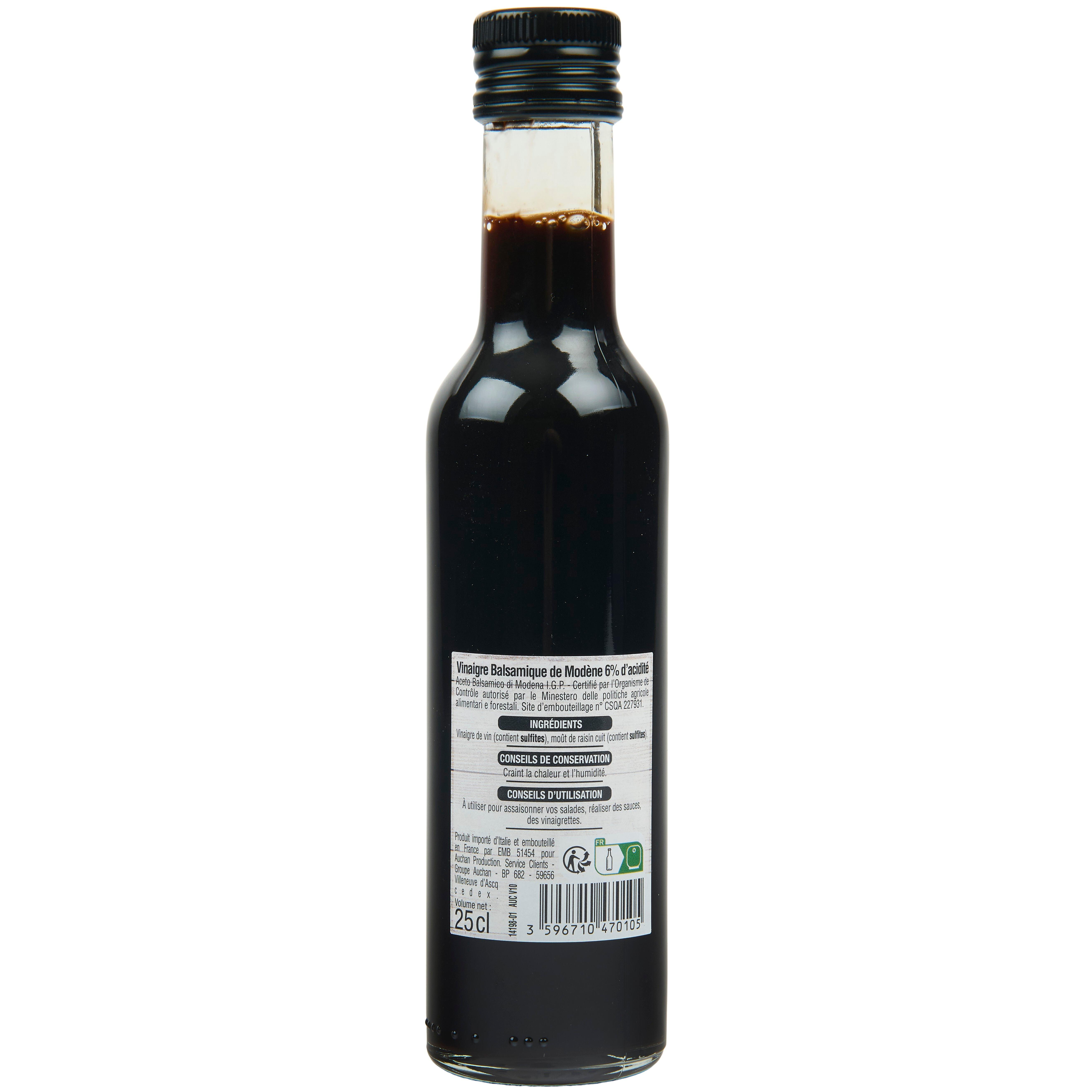 Voir la diapositive 2 : AUCHAN Vinaigre balsamique de modène IGP 25cl