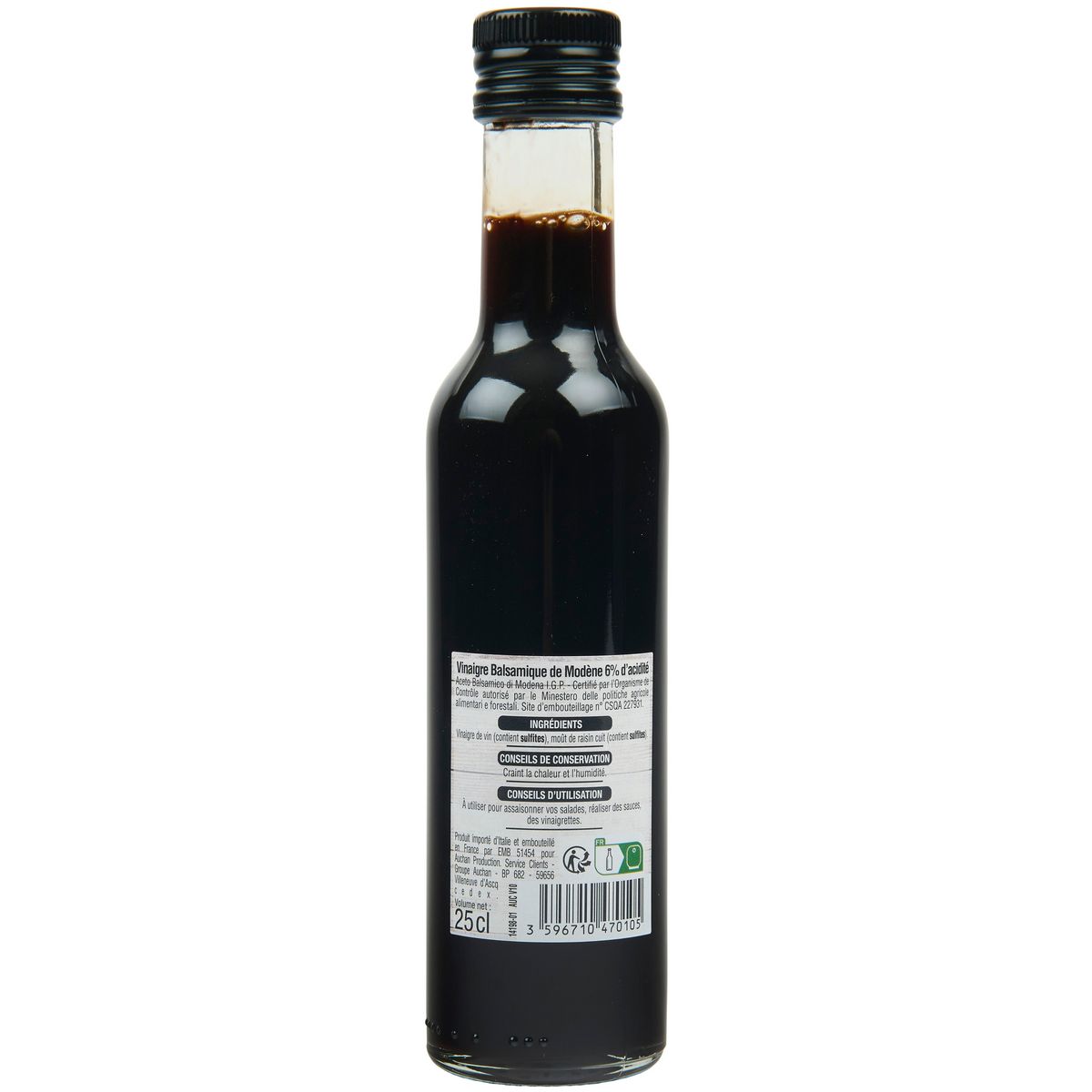 AUCHAN Vinaigre balsamique de modène IGP 25cl
