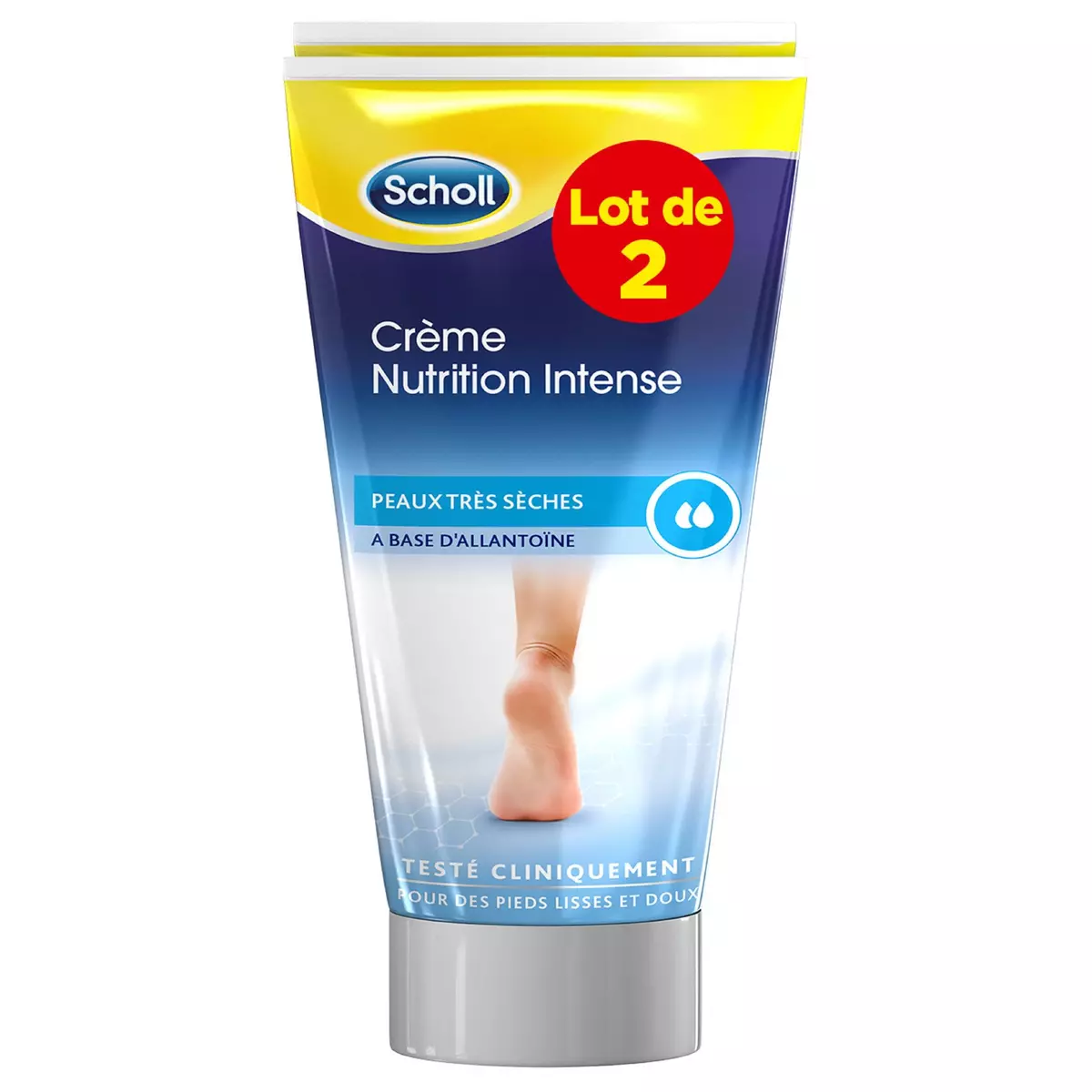 SCHOLL Crème nutrition intense pour les pieds peaux très sèches 2x75ml