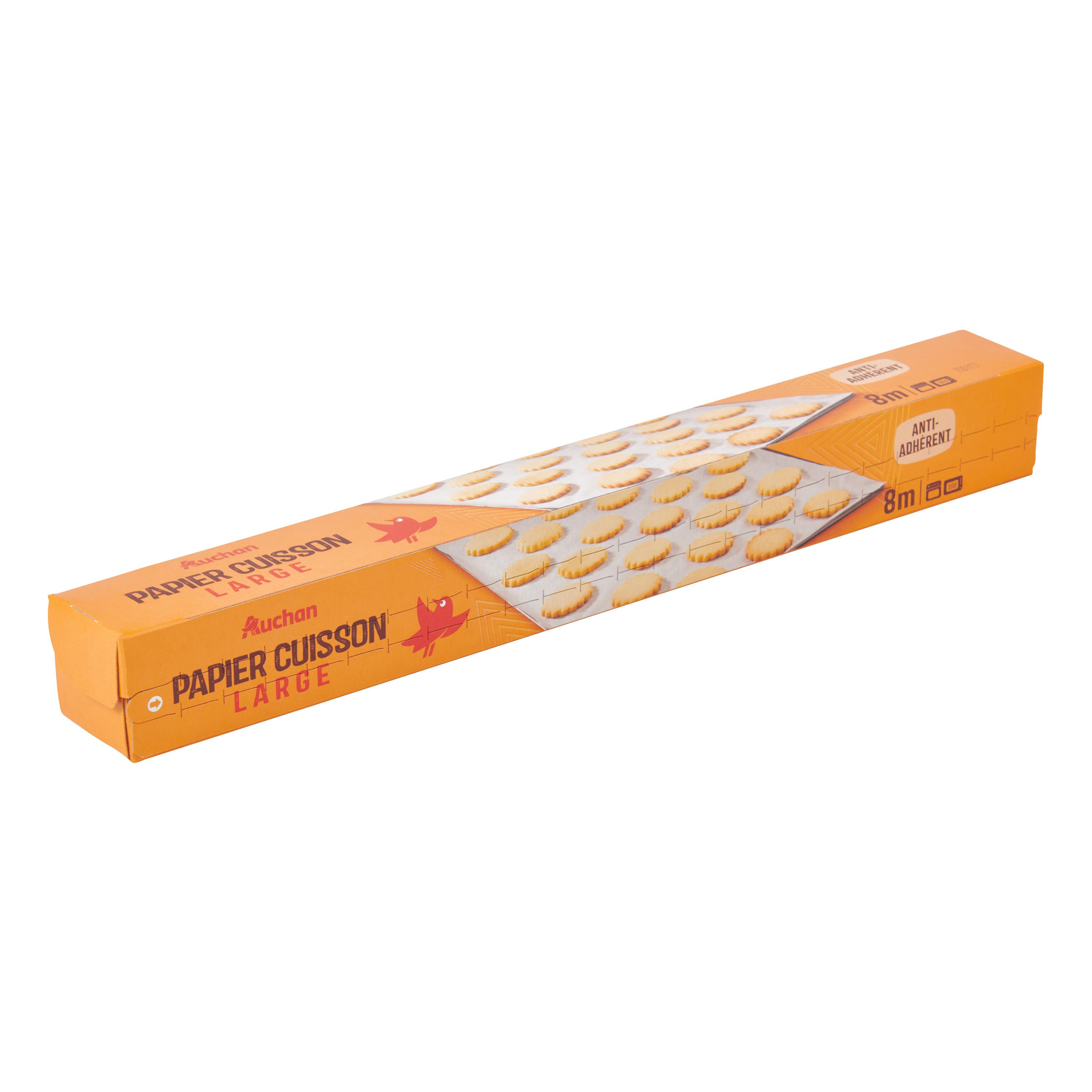 Voir la diapositive 3 : AUCHAN Papier cuisson non adhérent et large 8m 1 rouleau