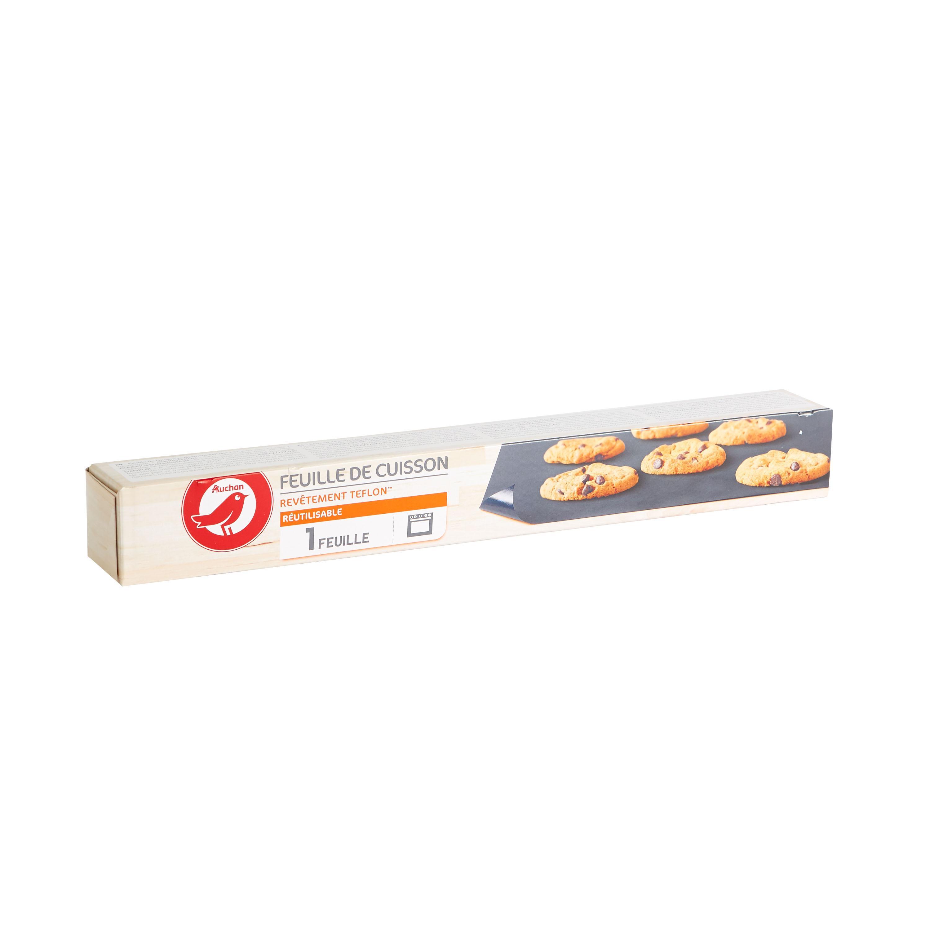 Voir la diapositive 3 : AUCHAN Papier cuisson revêtement téflon réutilisable 1 feuille