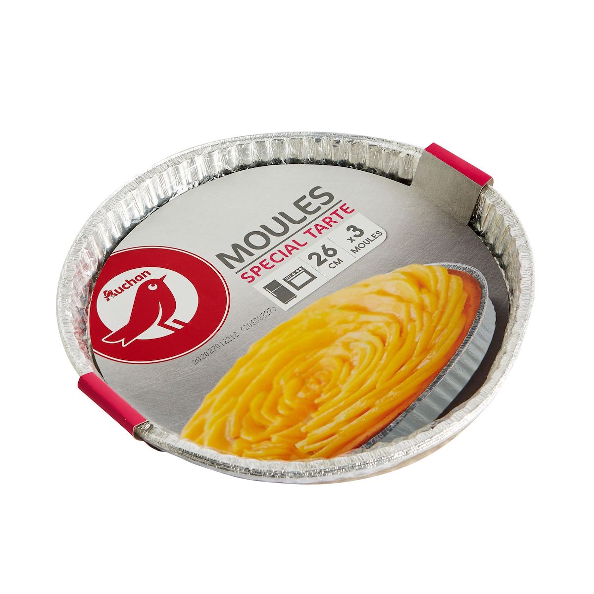 AUCHAN Moules aluminium spécial tarte 26cm x3